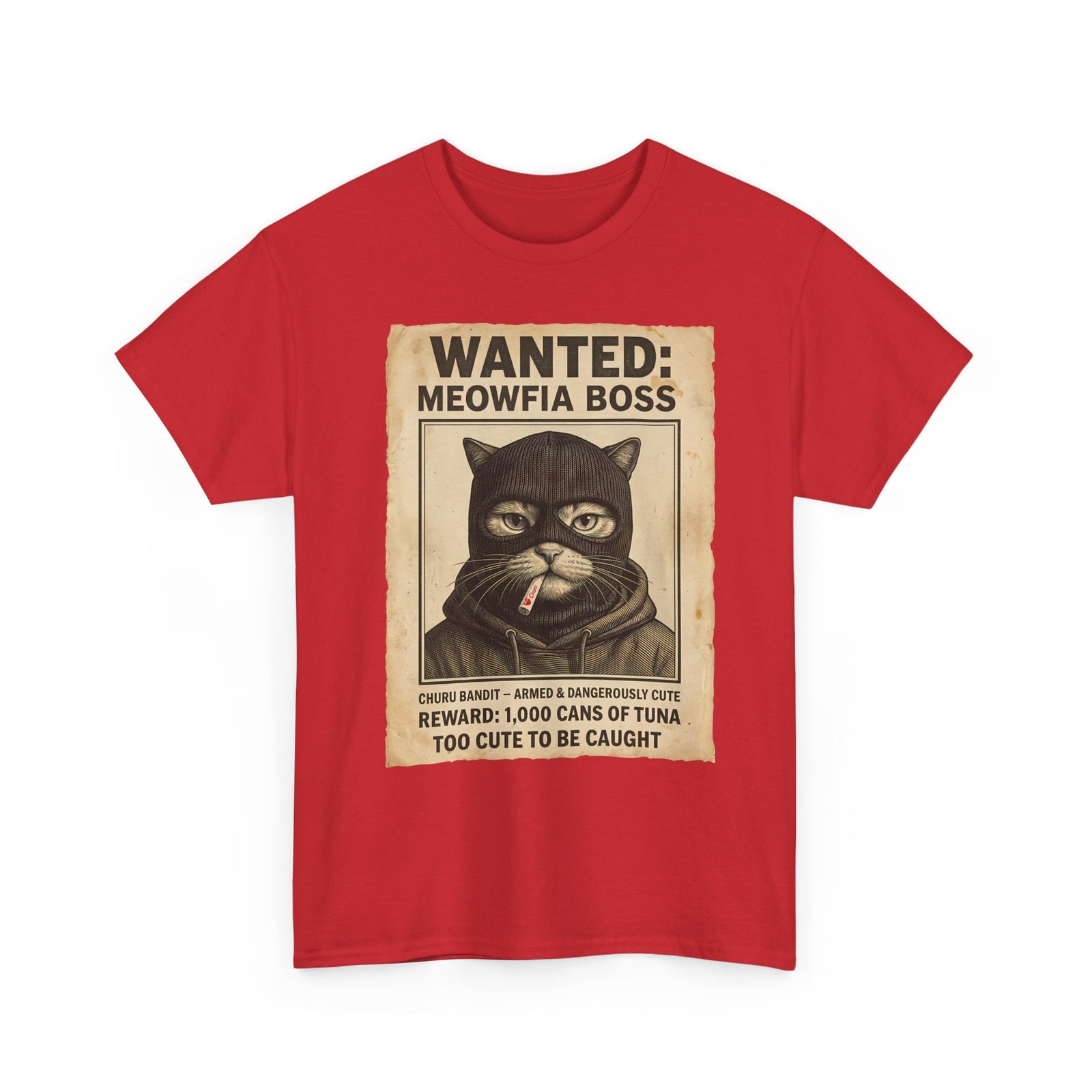 "Meowfia Boss" Wanted Poster Funny Cat T-Shirt