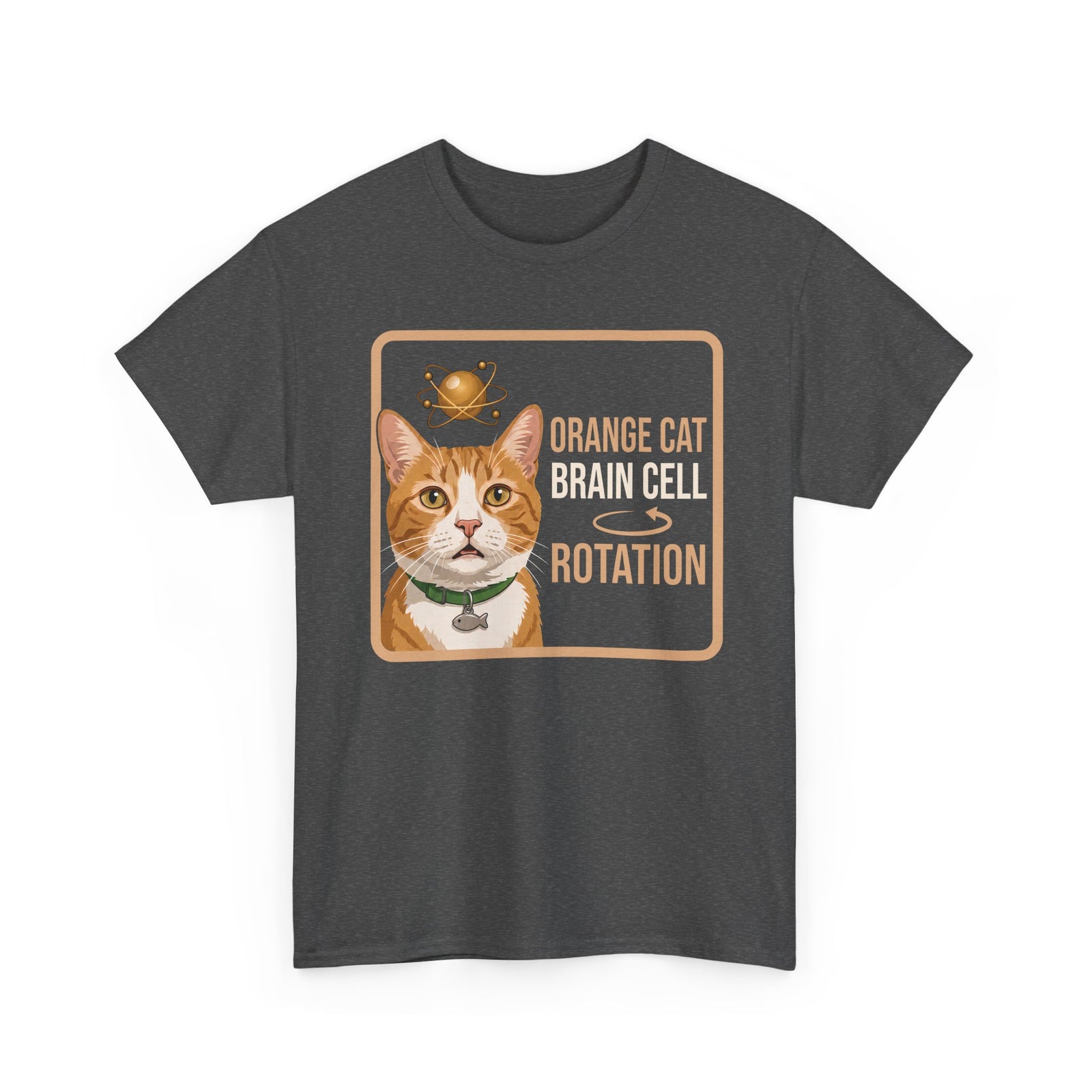 Orange Cat Brain Cell Rotation T-Shirt