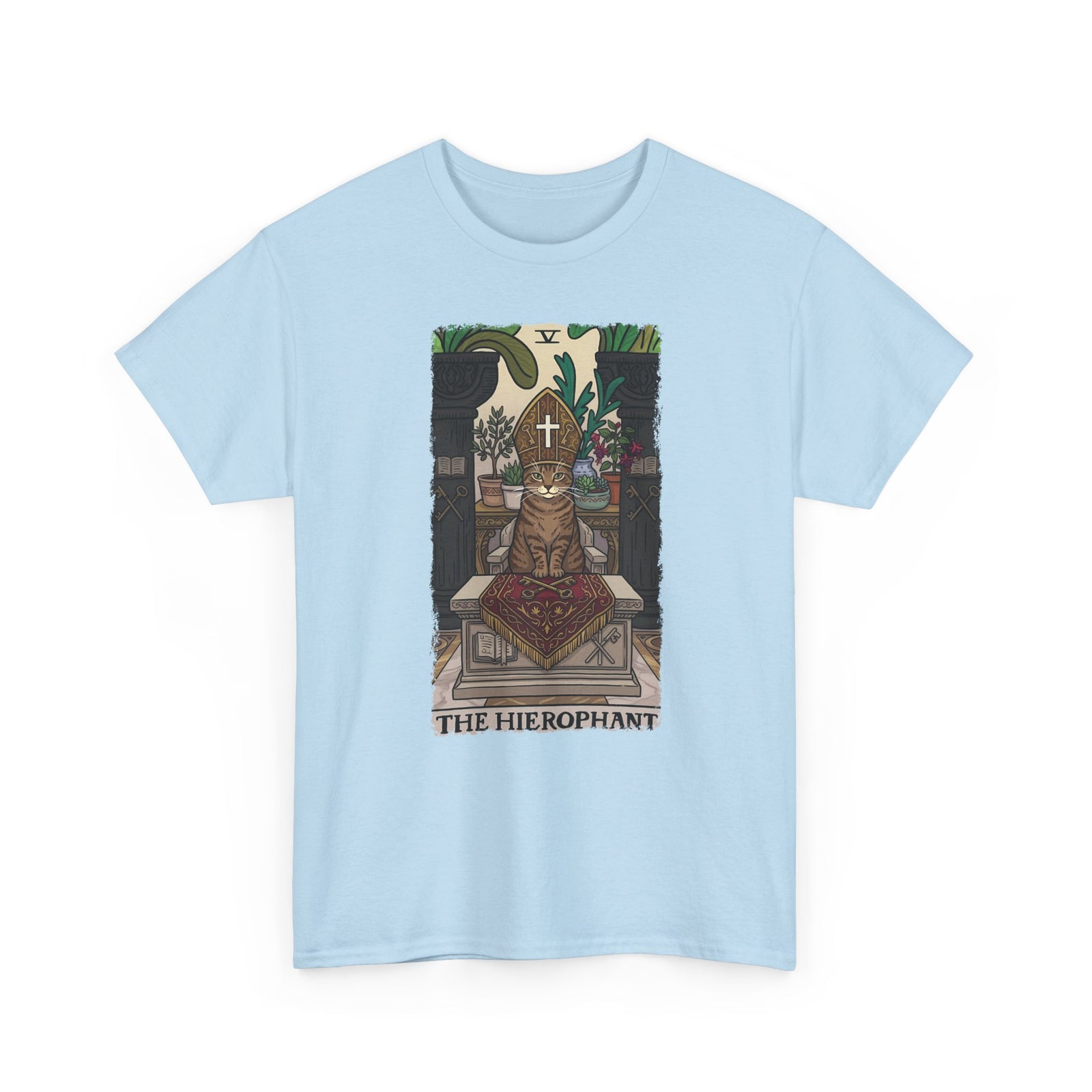 The Hierophant Cat T-Shirt — Mystical Tarot-Inspired Tee