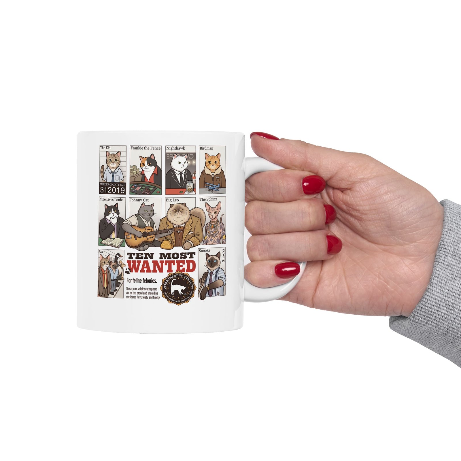 Cats Wanted Ceramic Mug — Funny Cat Lover Mug