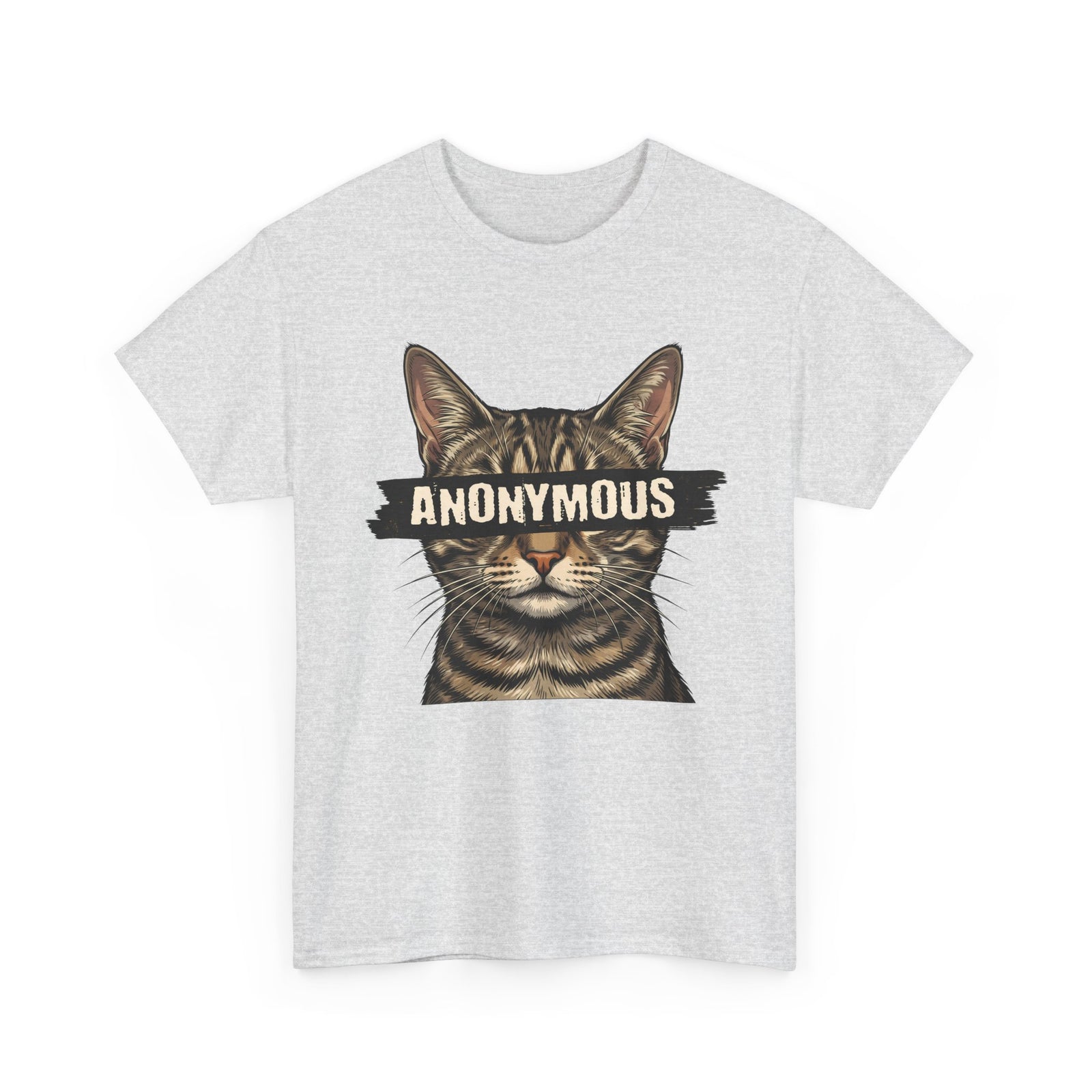 "Anonymous" Censored Cat T-Shirt, Edgy Feline Graphic Tee