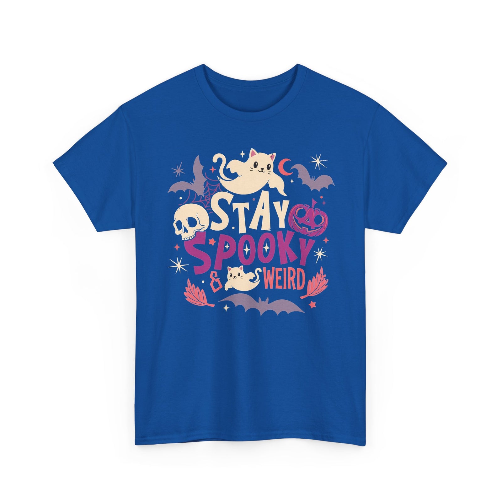 Stay Spooky & Weird Ghost Cat Shirt — Cute Pastel Goth Halloween T-Shirt