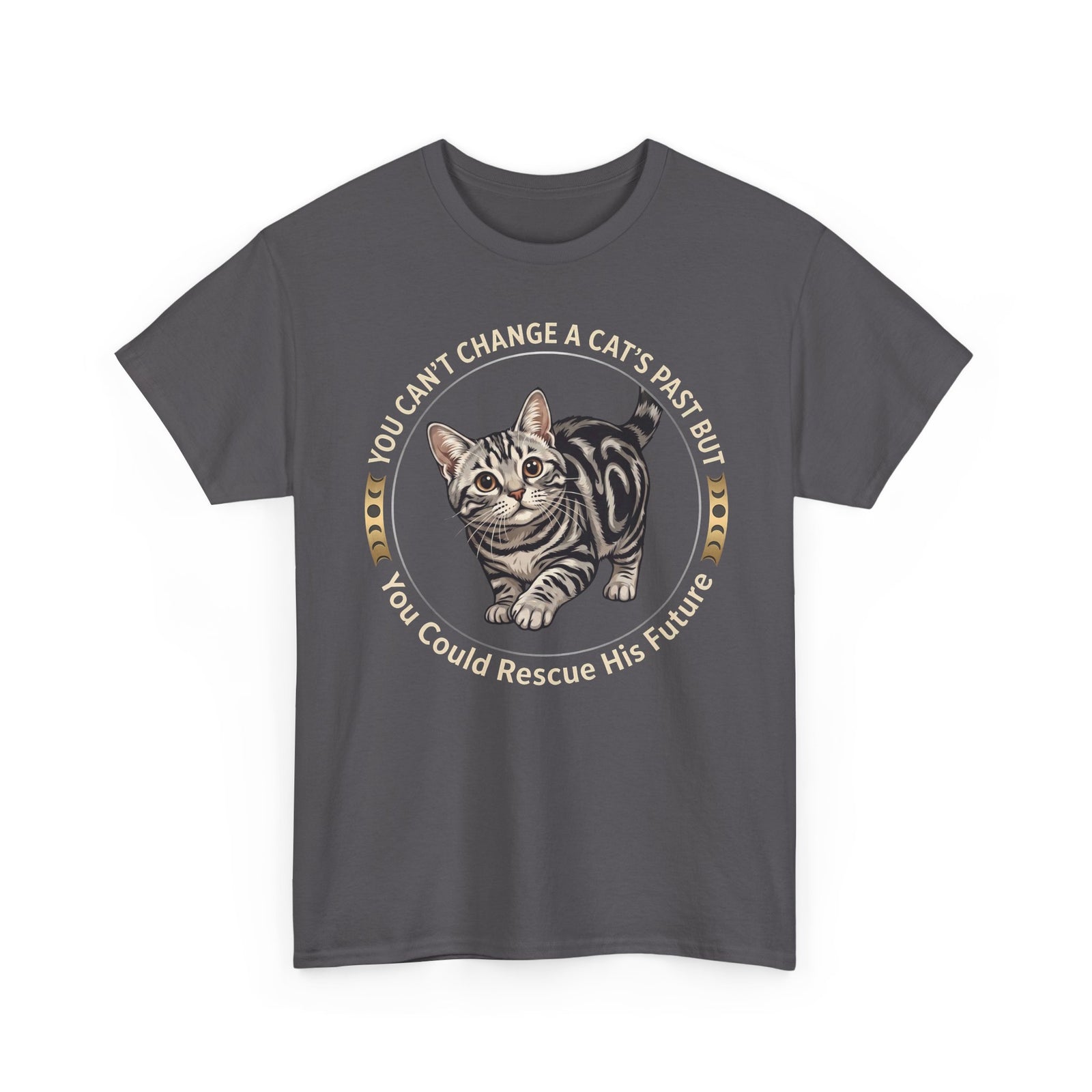 Rescue His Future Cat T-Shirt — You Can't Change A Cat's Past Rescue Tee