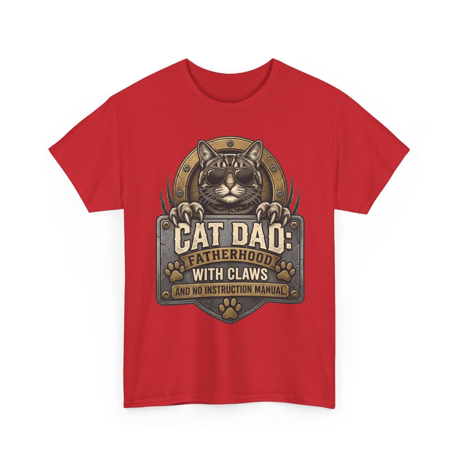 Cat Dad T-Shirt — "Fatherhood with Claws" Funny Cat Lover Tee