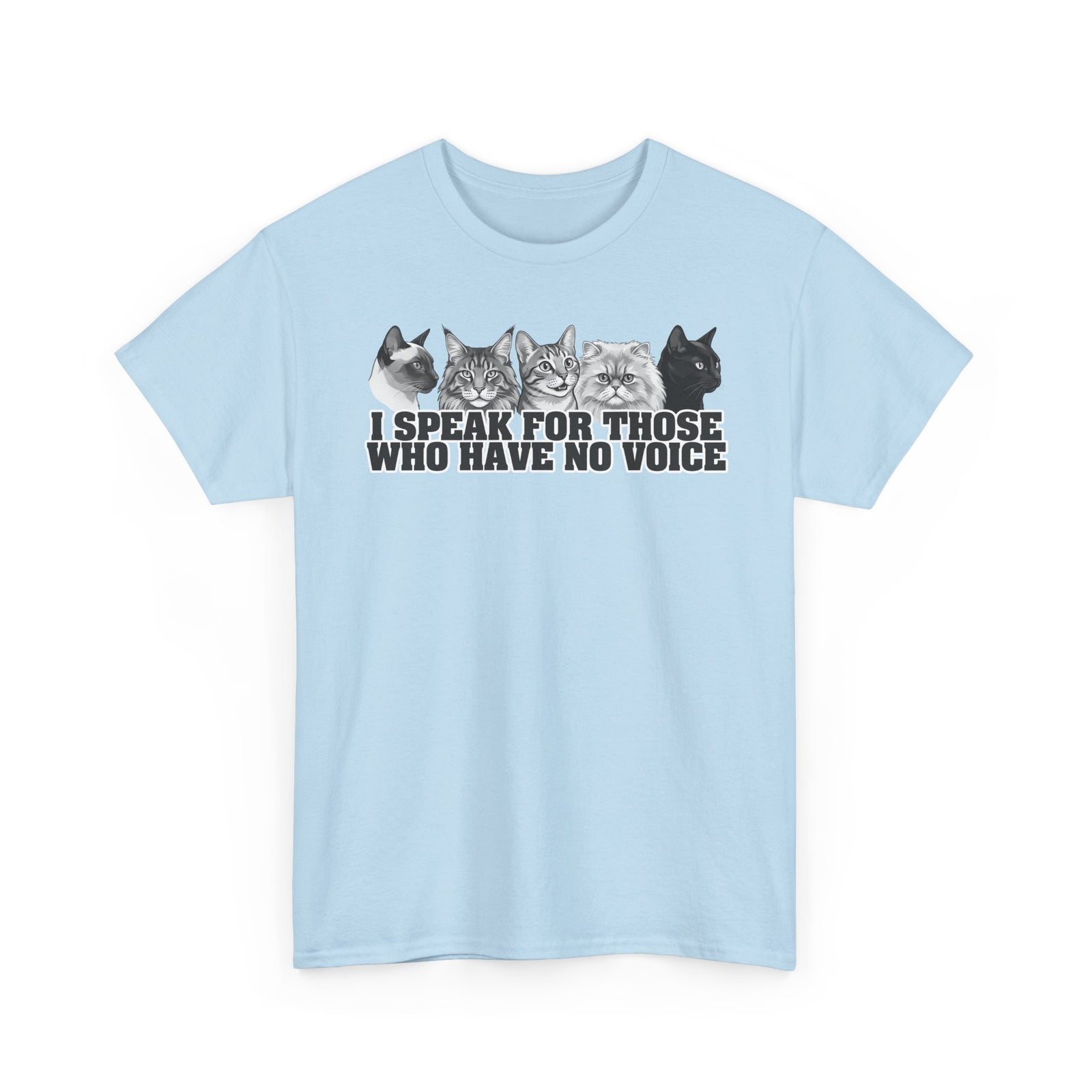 Cat Lover T-Shirt — "I Speak for Those Who Have No Voice" Animal Rescue Tee
