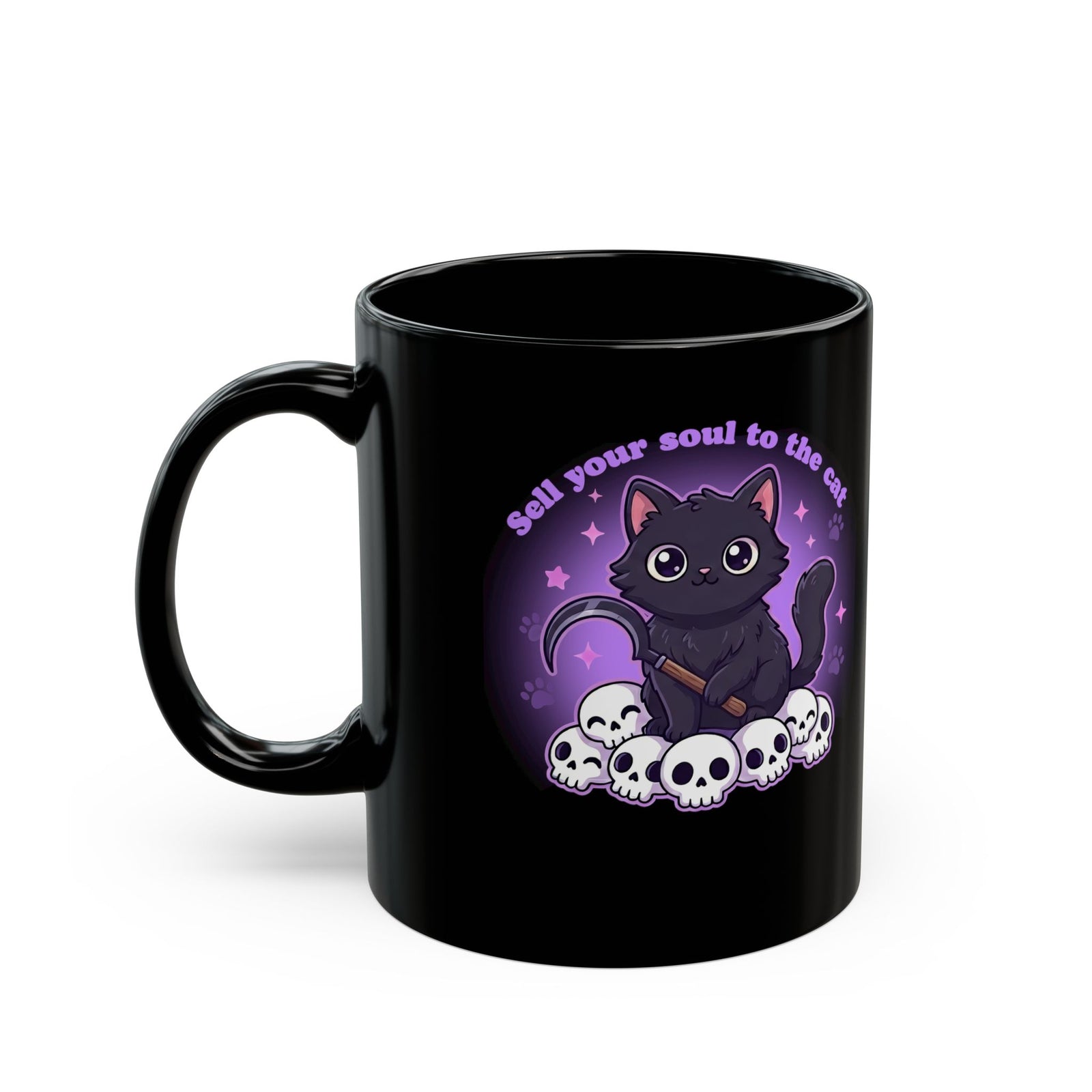 Sell Your Soul to the Cat Black Mug — Funny Cat Lover Mug