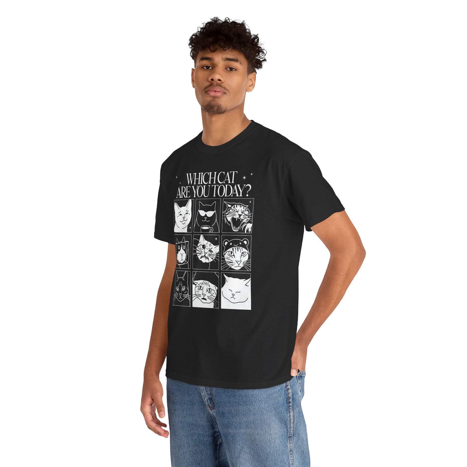 Which Cat You Choose Today T-Shirt — Playful Cat Lover Graphic Tee