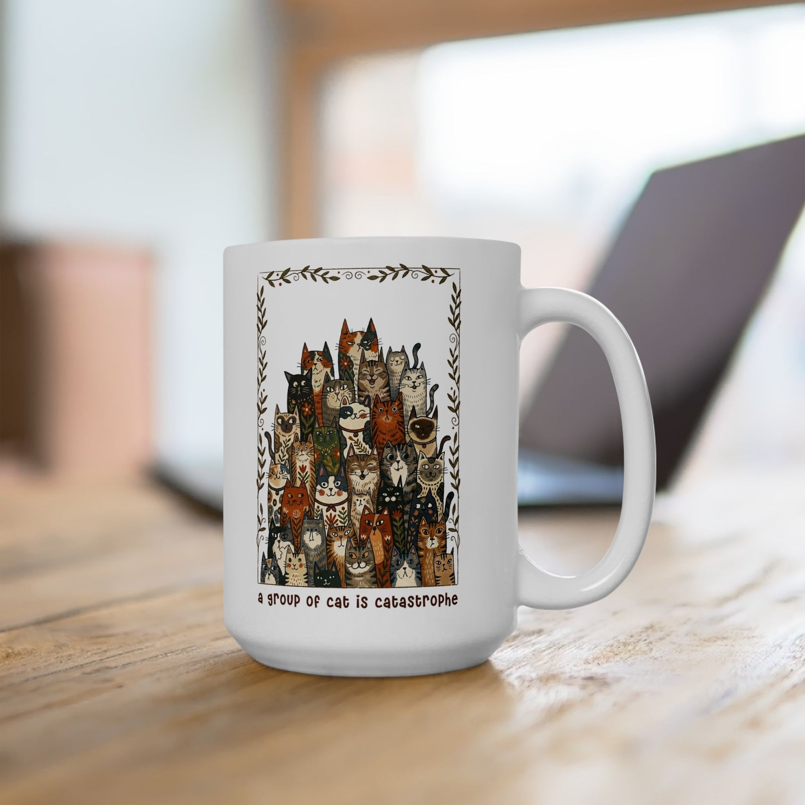 'A Group of Cats Is Catastrophe' Ceramic Mug — Funny Cat Lover Mug