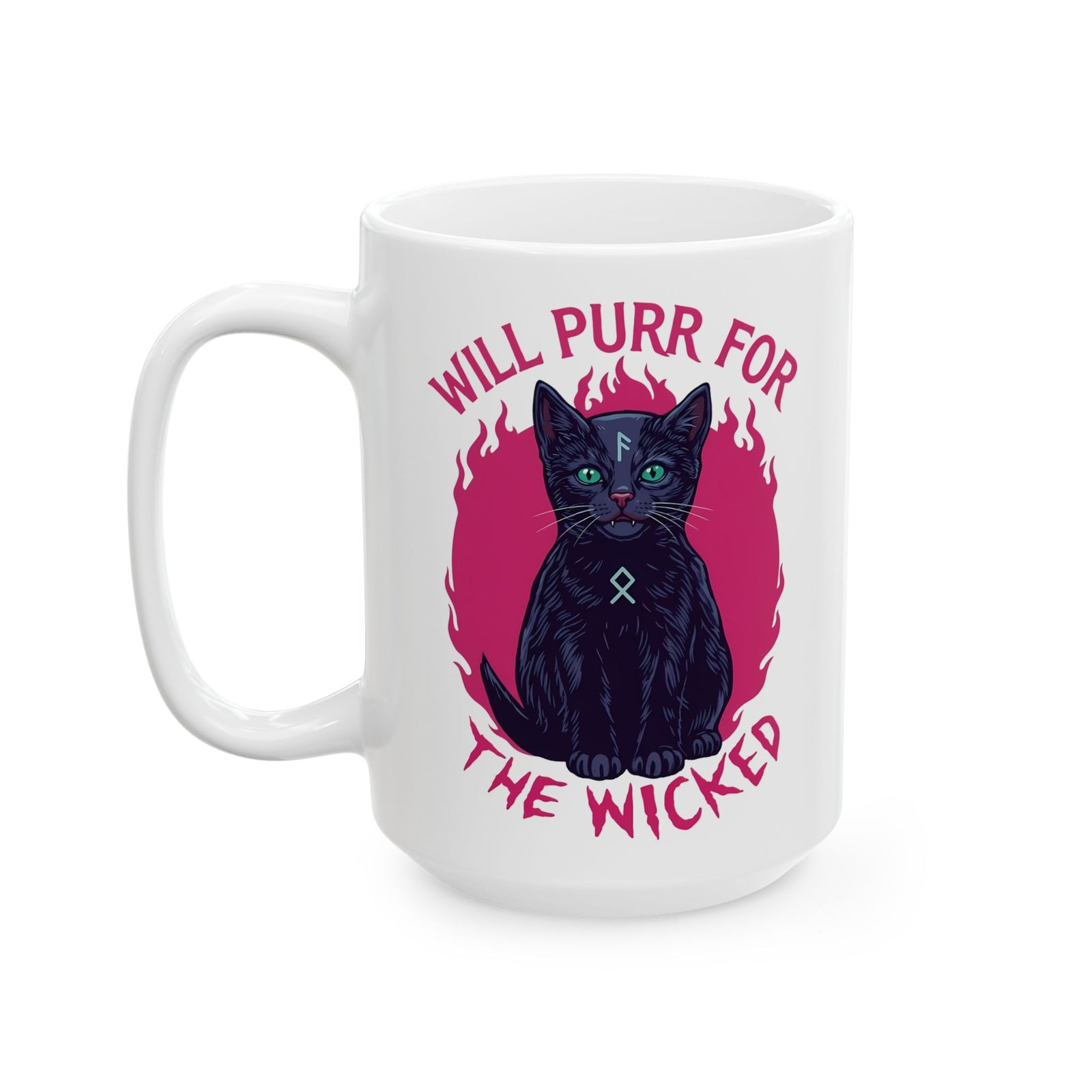 Will Purr For the Wicked Black Cat Ceramic Mug