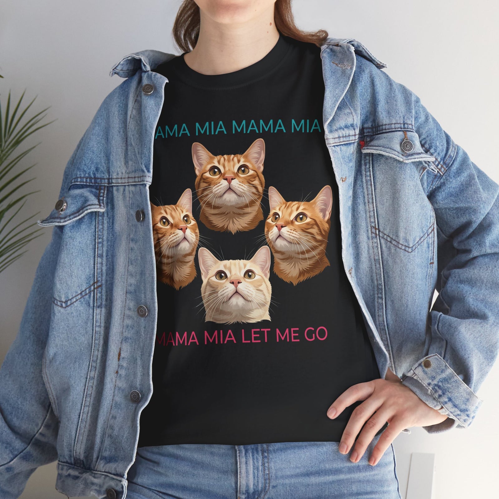 Funny Cat Rock Band T-Shirt — "Mamma Mia Let Me Go" Parody
