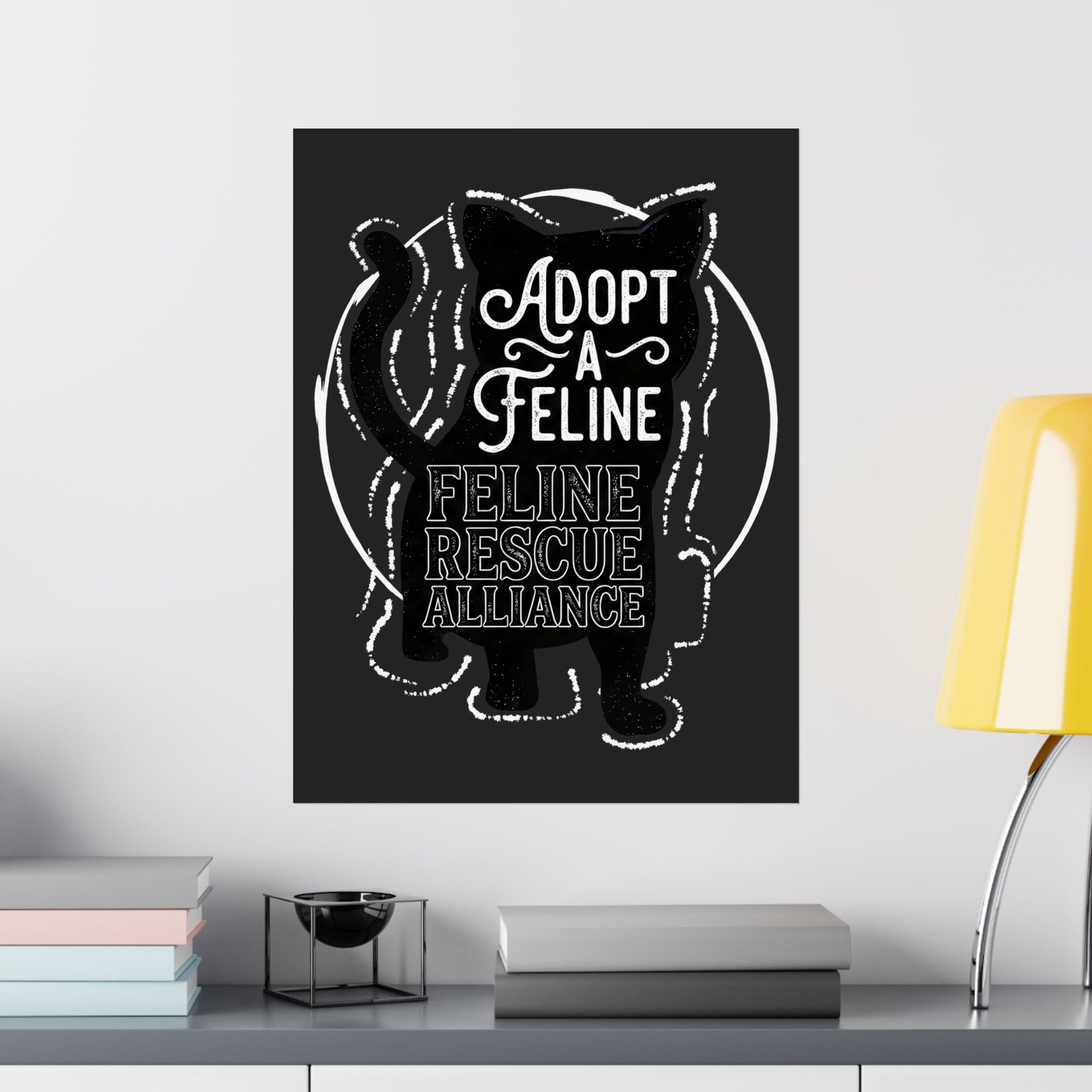 Adopt a Feline Poster – Feline Rescue Alliance Cat Poster, Cat Lover Graphic Poster