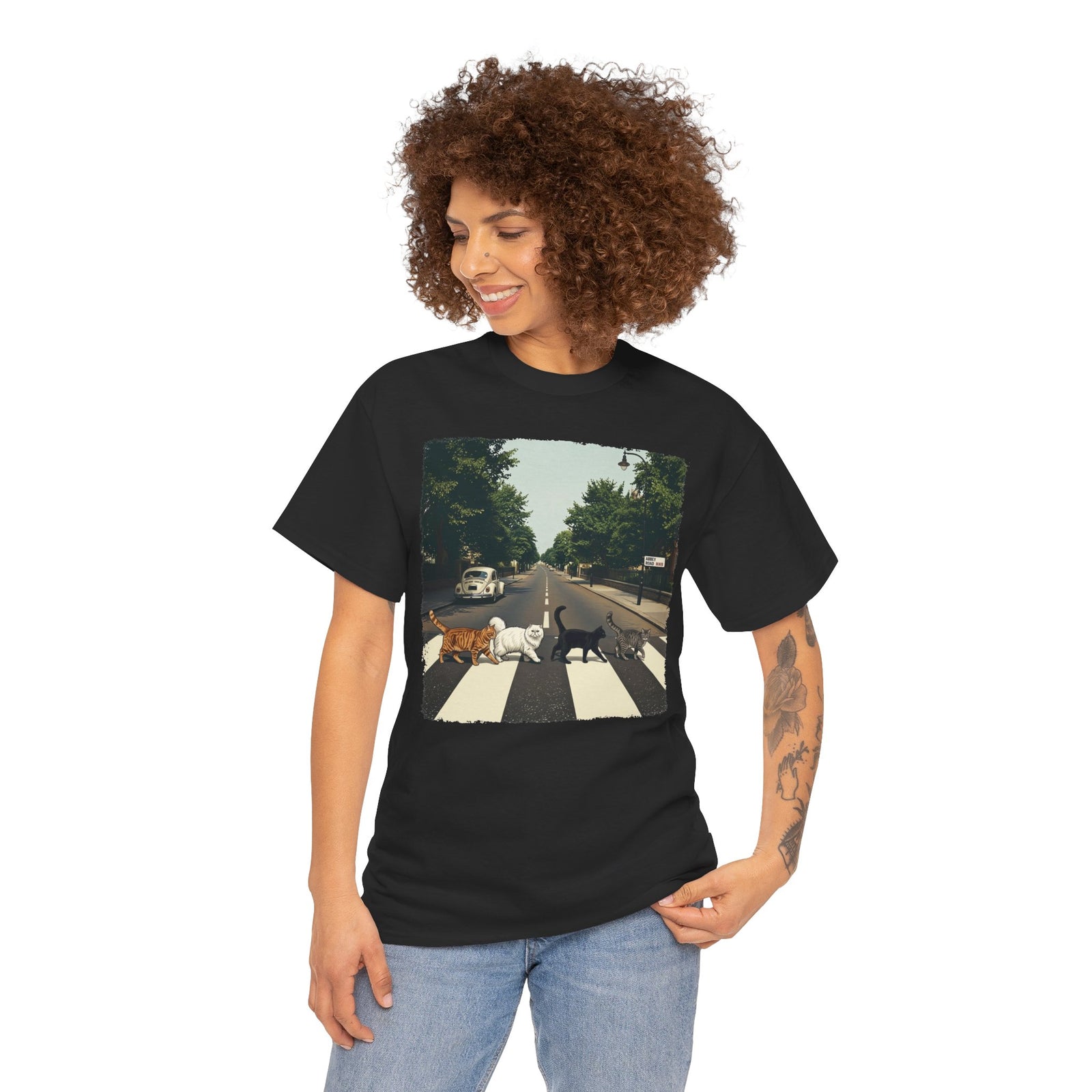 Cat Crossing Graphic Tee