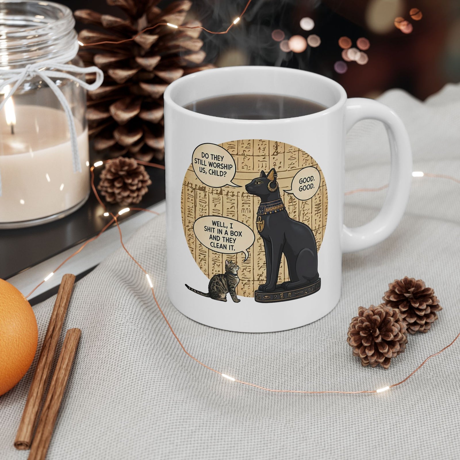 Do People Still Worship Cats? Funny Ceramic Mug — Novelty Cat Lover Mug