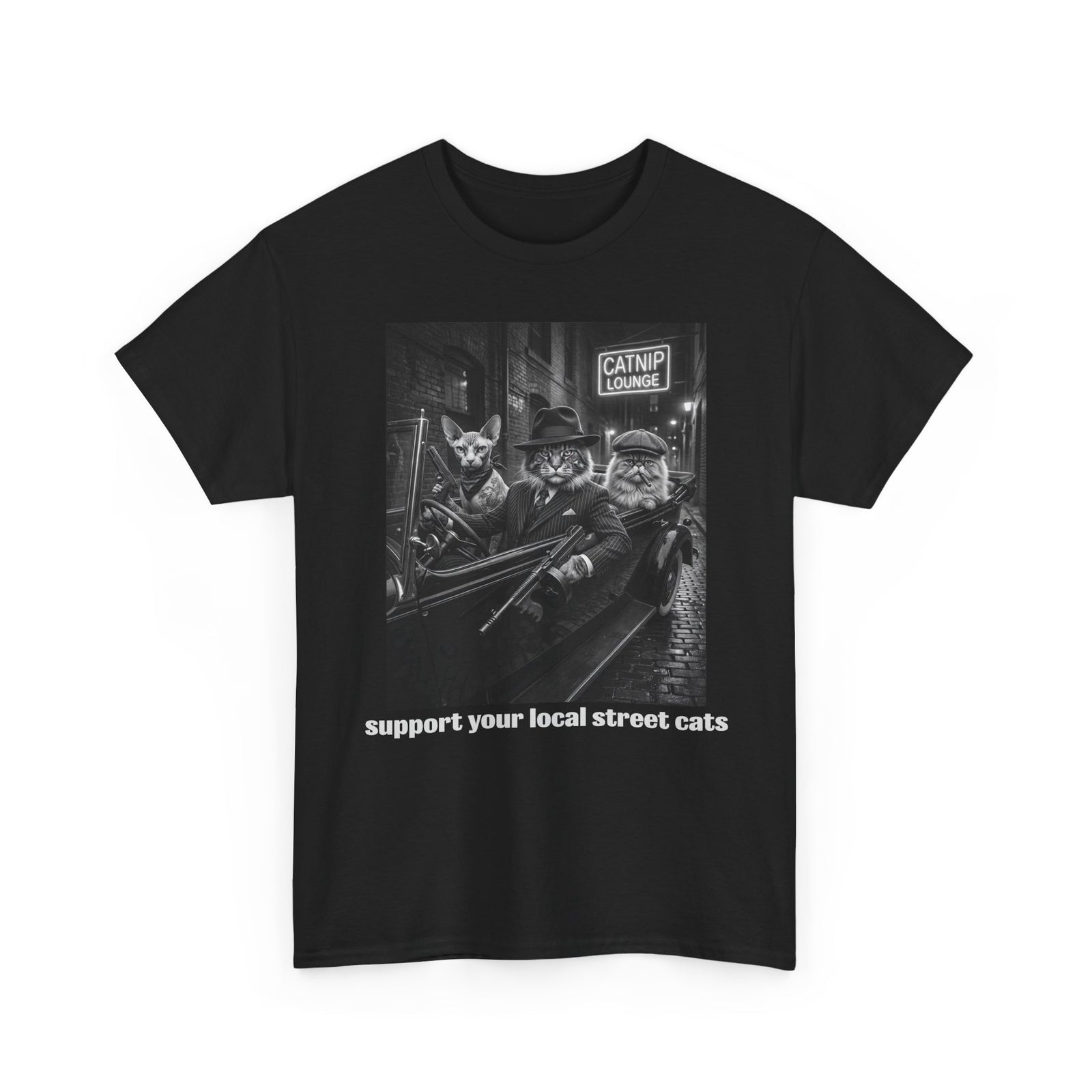 Support Your Local Street Cats T‑Shirt — Retro Rescue Cat Tee