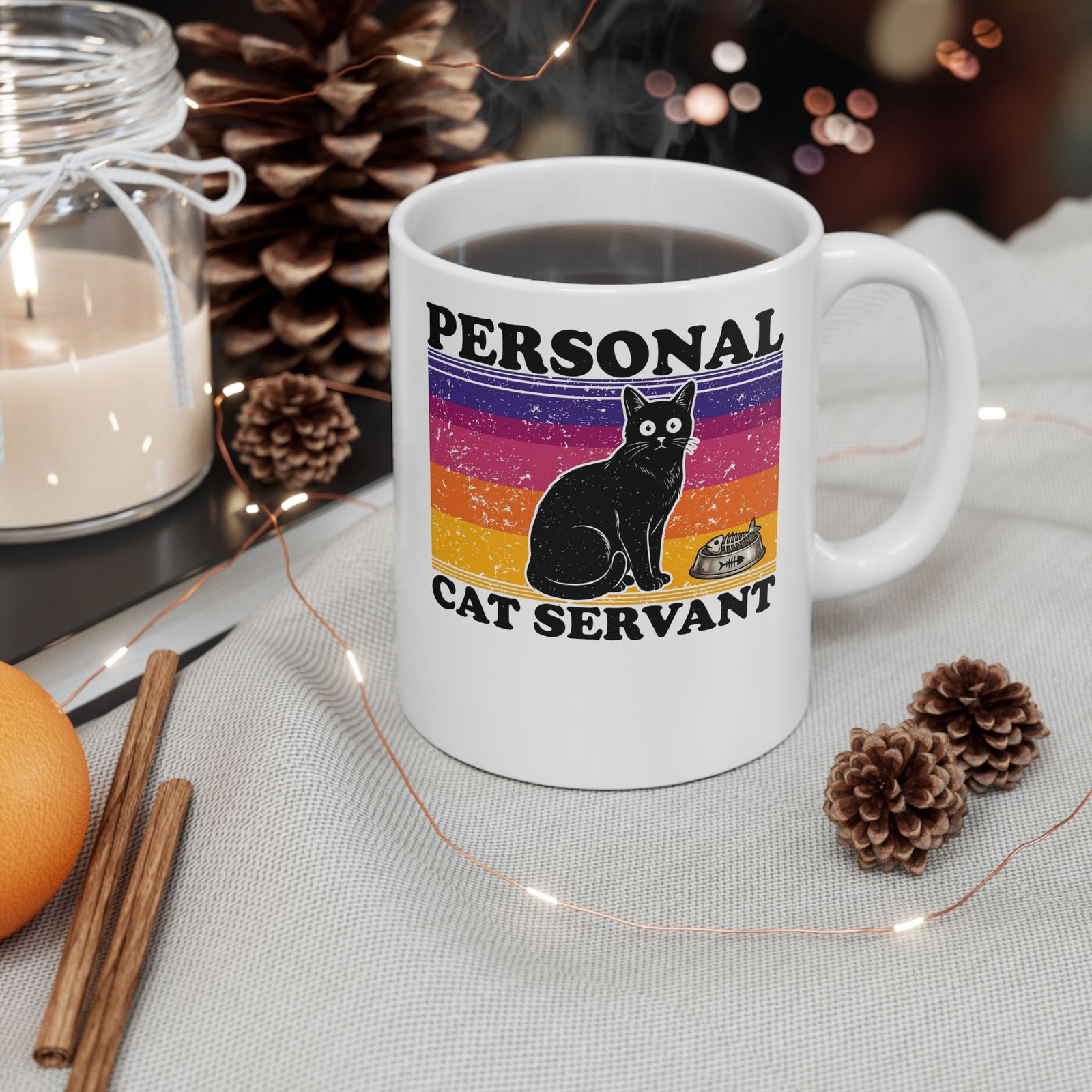 Personal Cat Servant Ceramic Mug — Funny Cat Lover Mug
