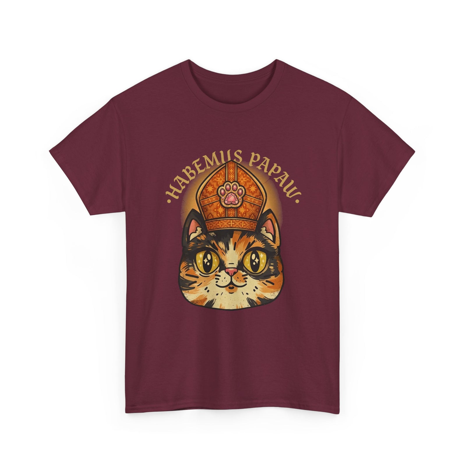 Funny 'Habemus Papaw' Catholic Kitten T-Shirt — Pope Cat Graphic Tee