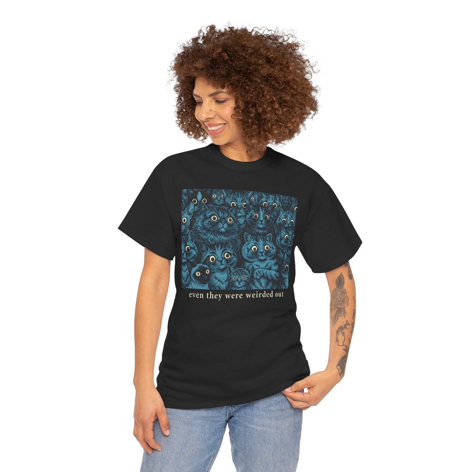 “Even Cats Were Weirded Out” T-Shirt — Funny Cat Graphic Tee