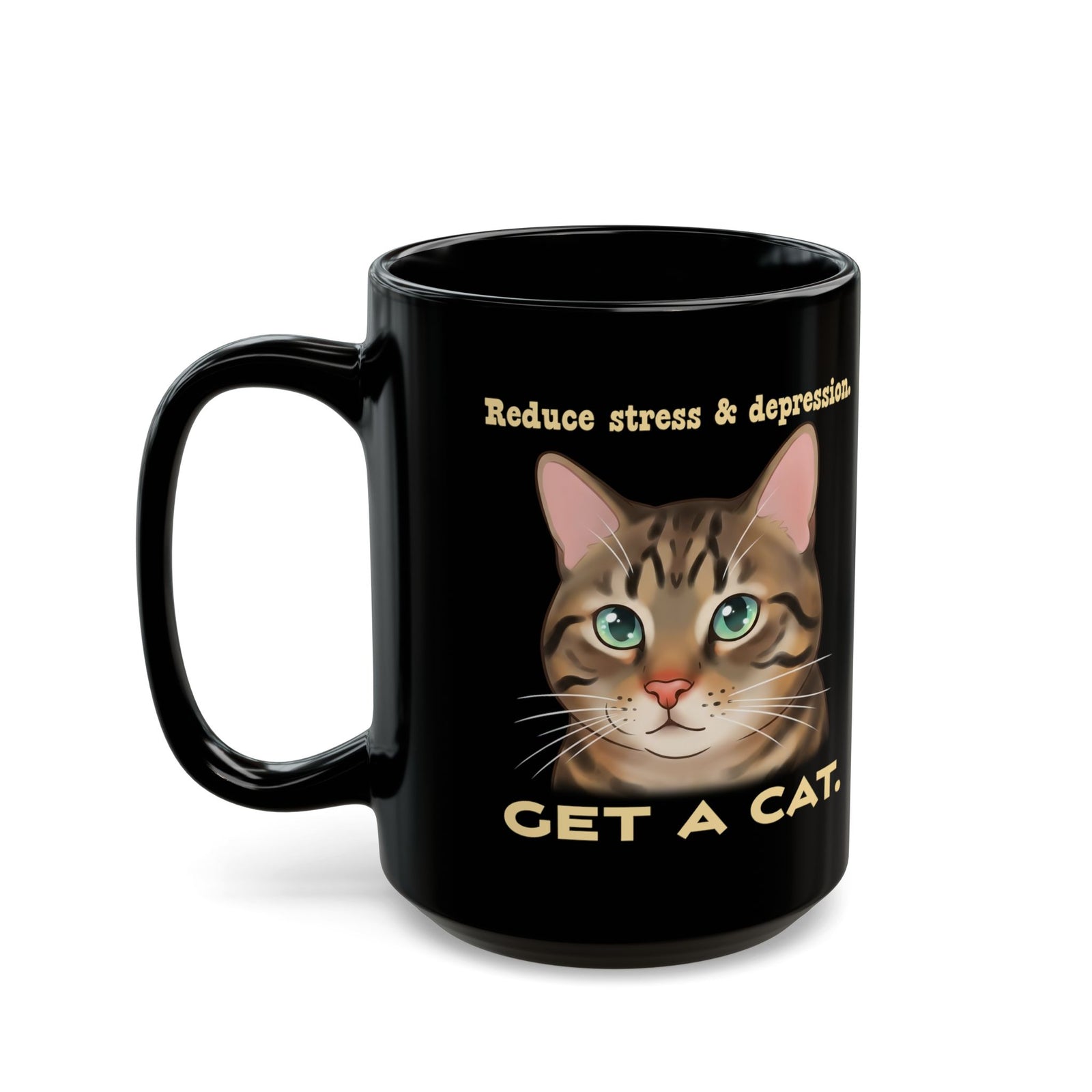 Get a Cat Black Mug — Cute Cat Lover Mug