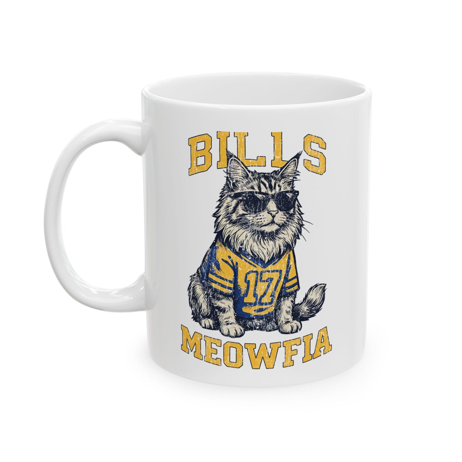 Bills Meowfia Ceramic Mug — Funny Cat Mafia Graphic Mug