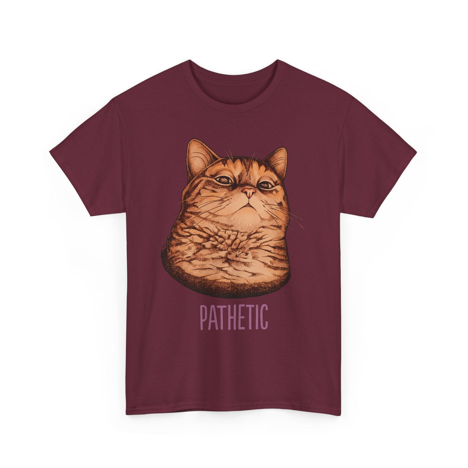 Pathetic Judgmental Cat T-Shirt — Funny Orange Tabby Meme Graphic Tee
