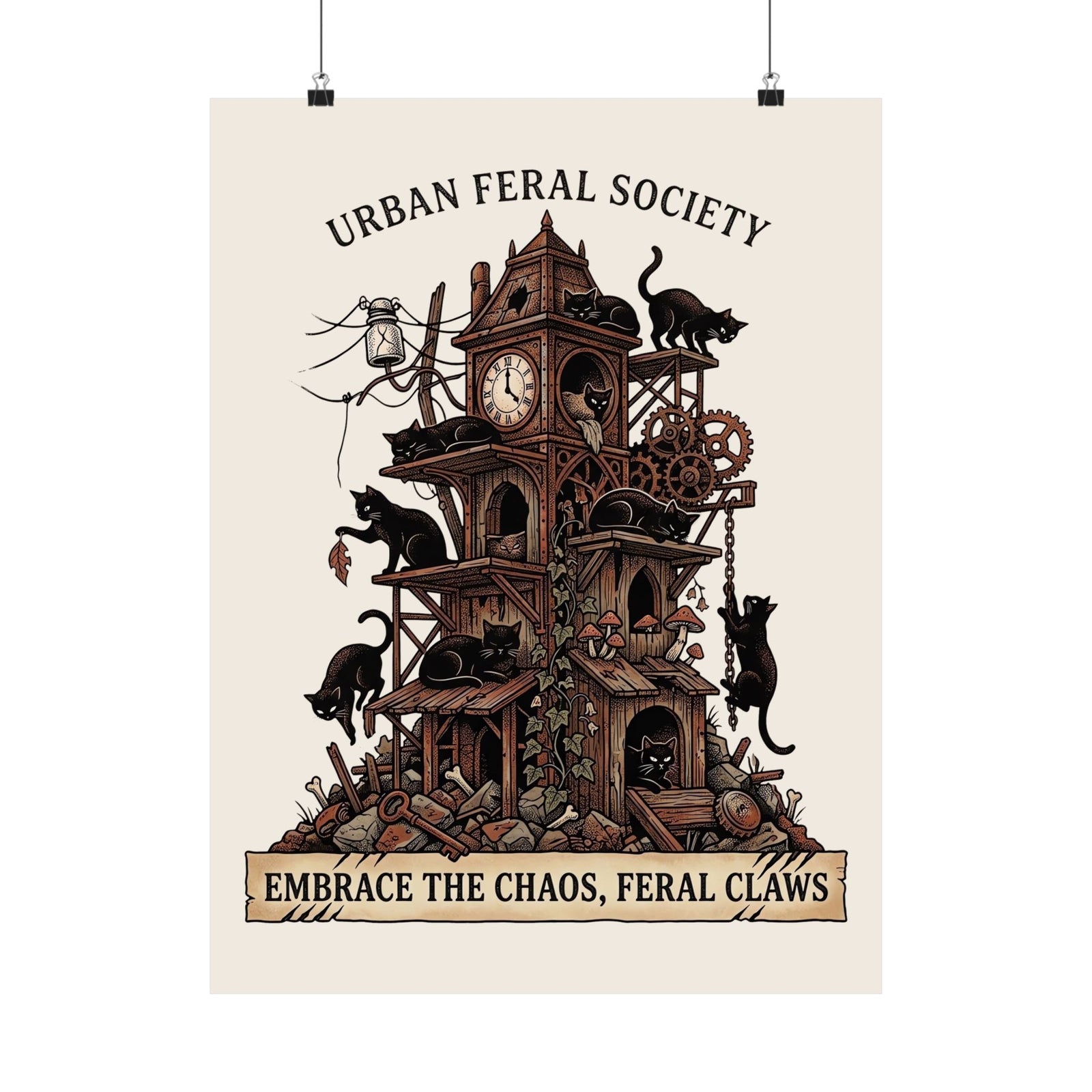 Black Cats Urban Feral Society Poster