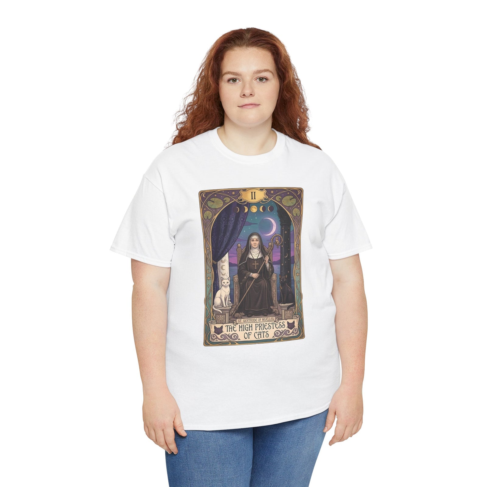 High Priestess of Cats T-Shirt — Mystical Cat Lover Tee