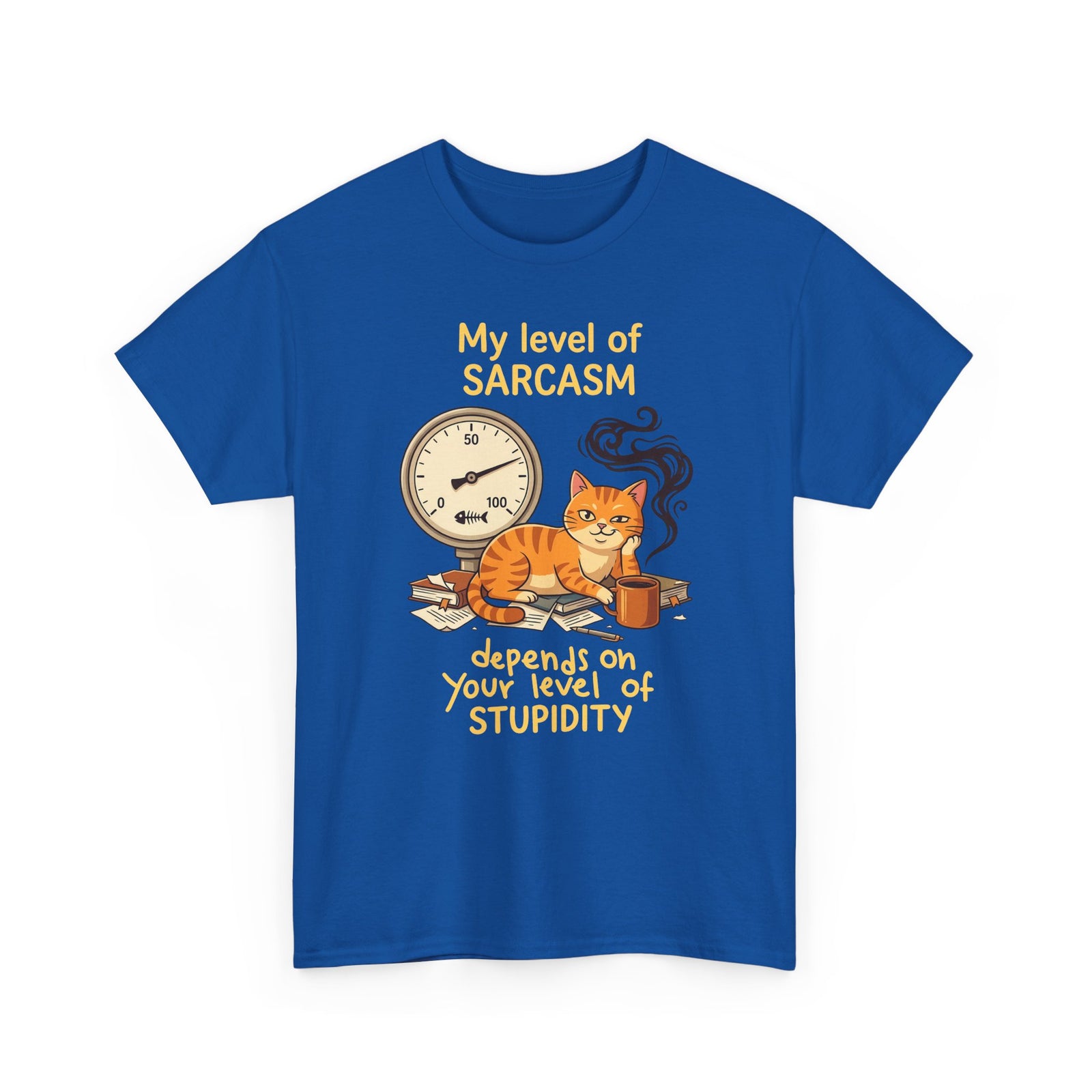 Sarcasm Depends On Your Stupidity Cat T-Shirt