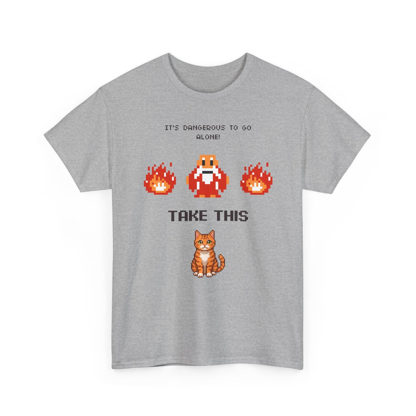Retro Gamer Cat Shirt, It's Dangerous to Go Alone Take This Cat Tee