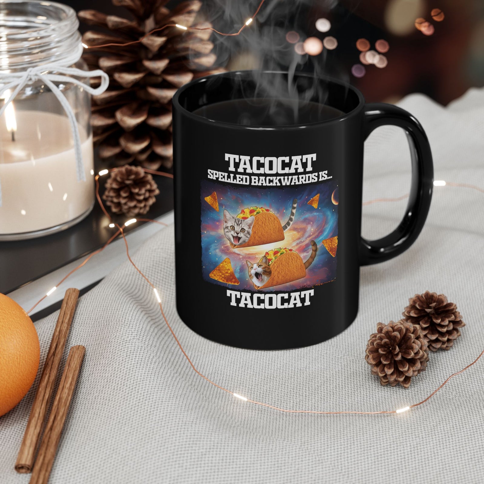 Tacocat Spelled Backwards Is Tacocat Black Mug
