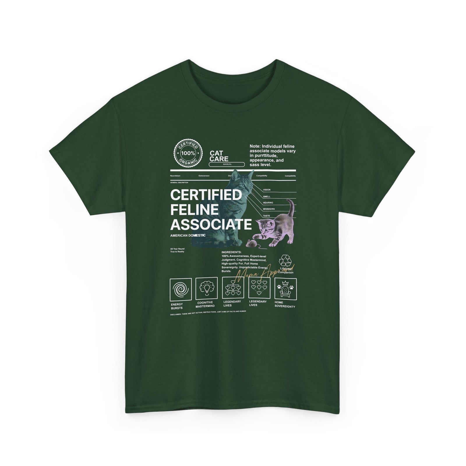 Certified Feline Associate T-Shirt — Funny Cat Lover Tee