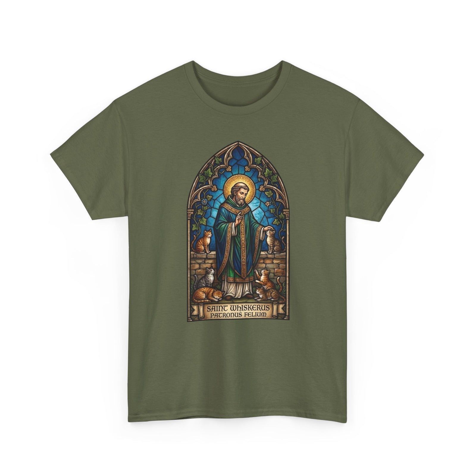 Patronus Felium 'Saint Whiskerus' T-Shirt