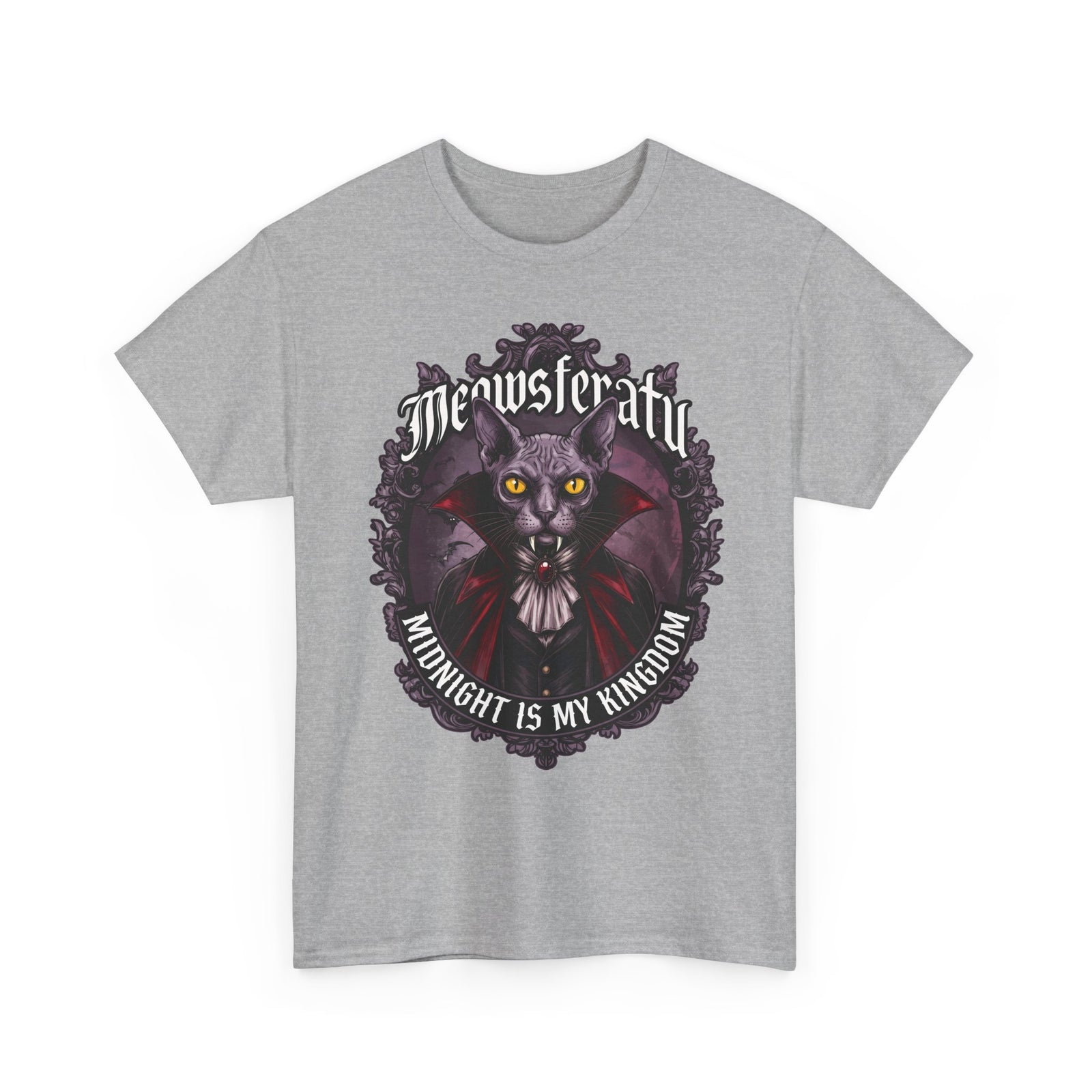 Meowsferatu Vampire Sphynx Cat Shirt — Gothic Dracula Halloween T-Shirt