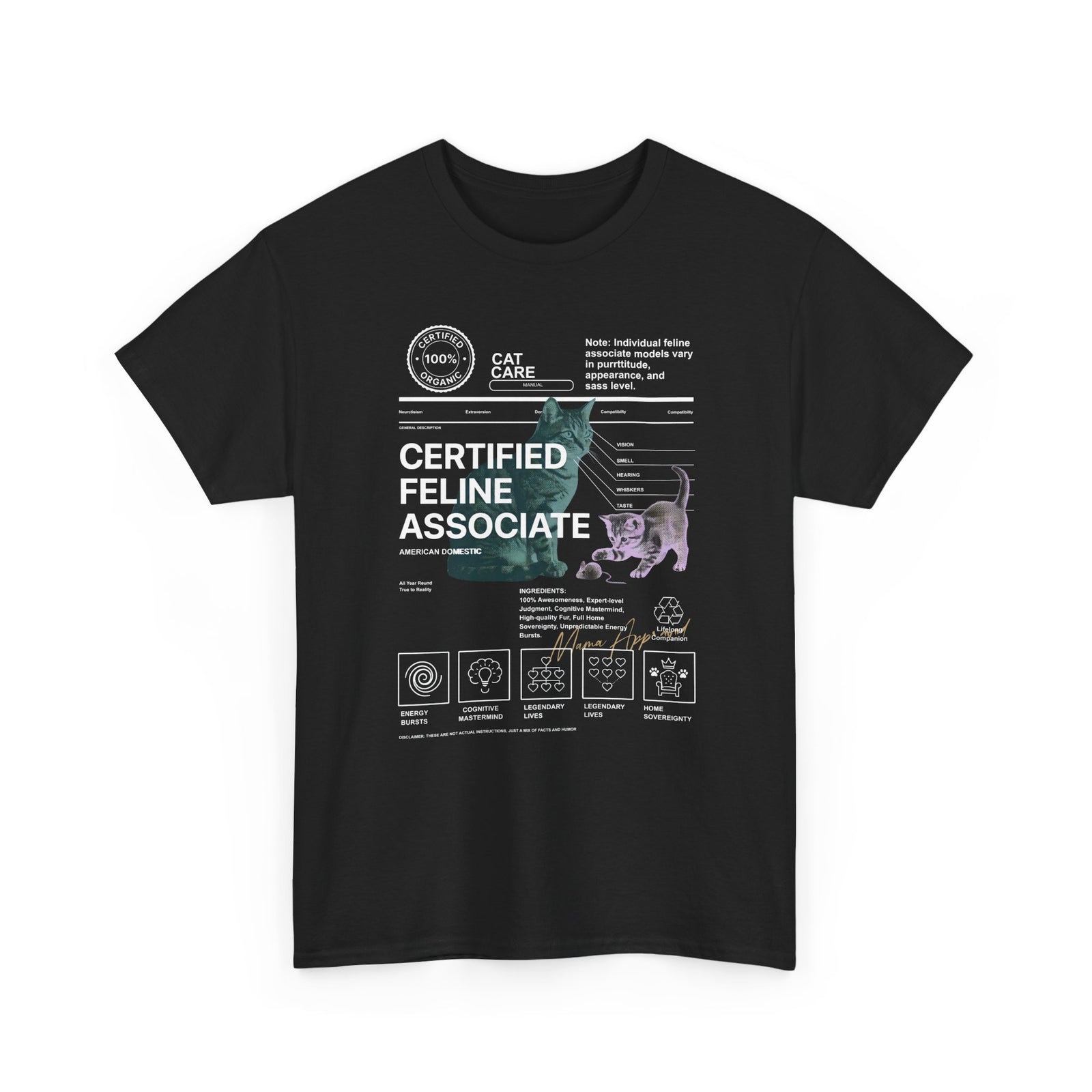 Certified Feline Associate T-Shirt — Funny Cat Lover Tee