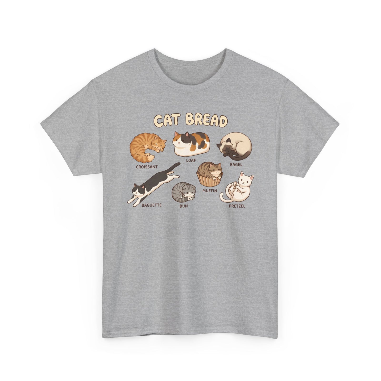 Cats & Breads T-Shirt — Cute Cat and Bread Graphic Tee