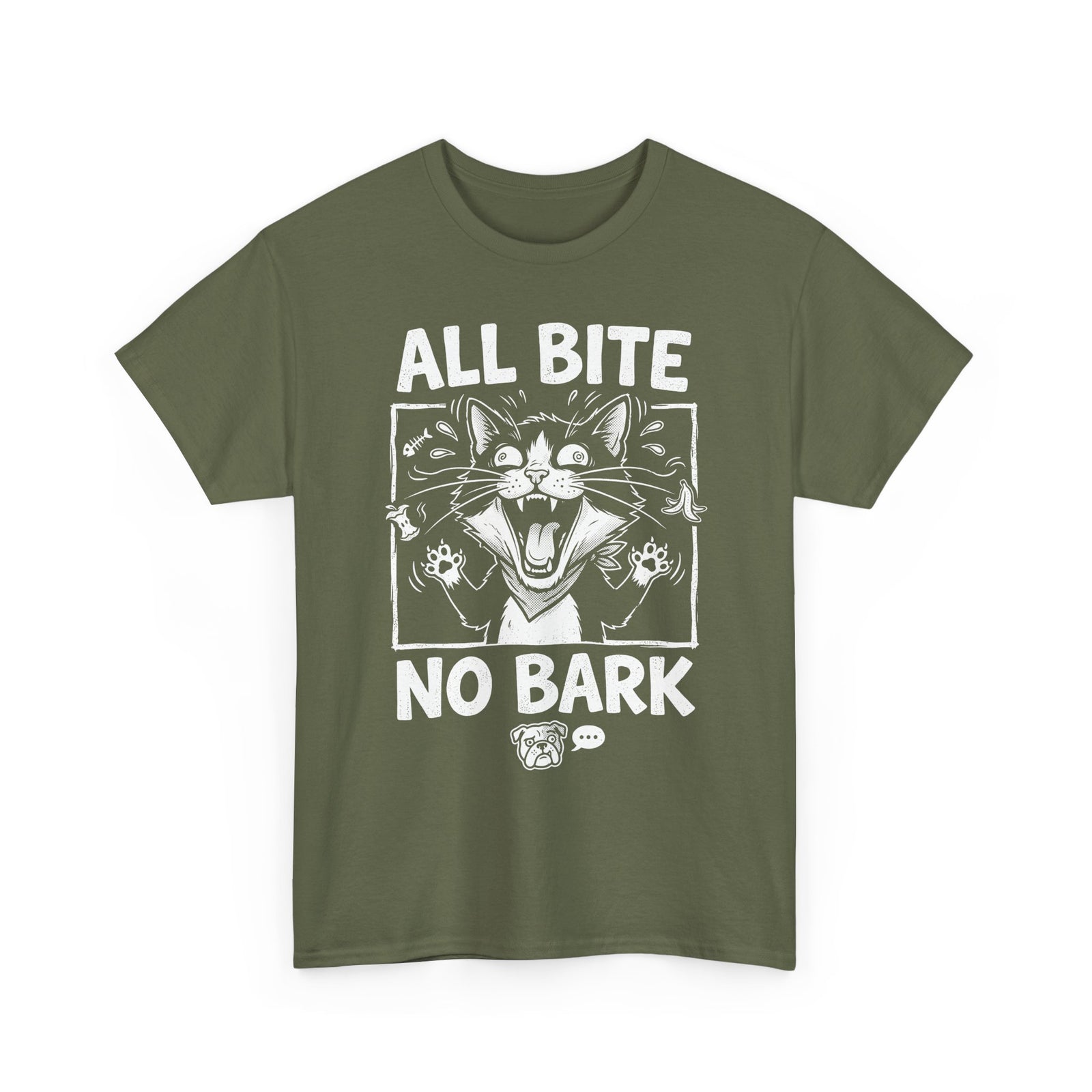 Cat All Bite No Bark T-Shirt — Funny Cat Lover Tee