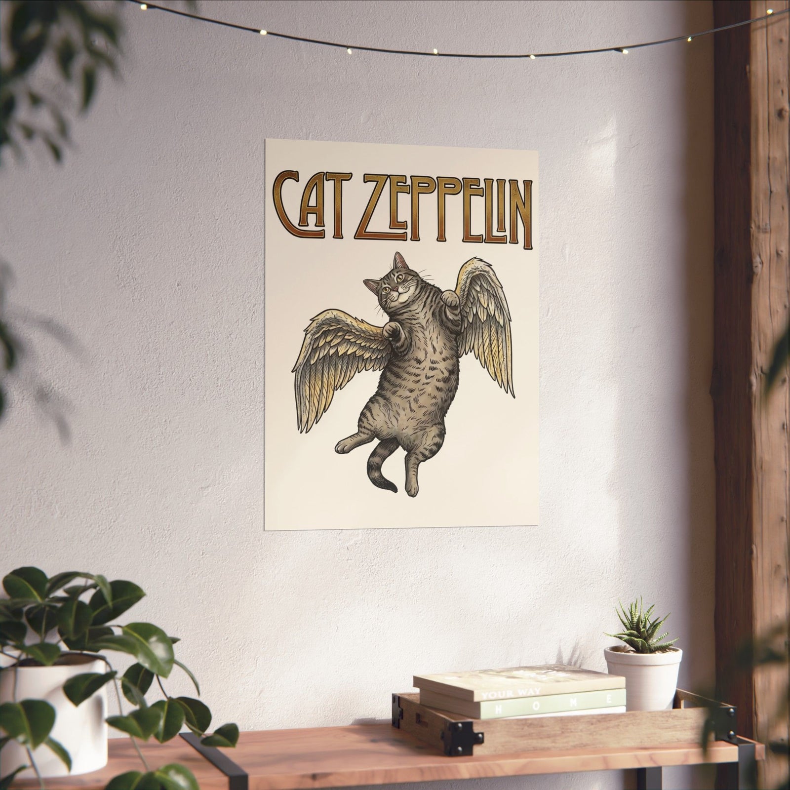 Cat-Zeppelin Poster — Whimsical Cat Airship Design