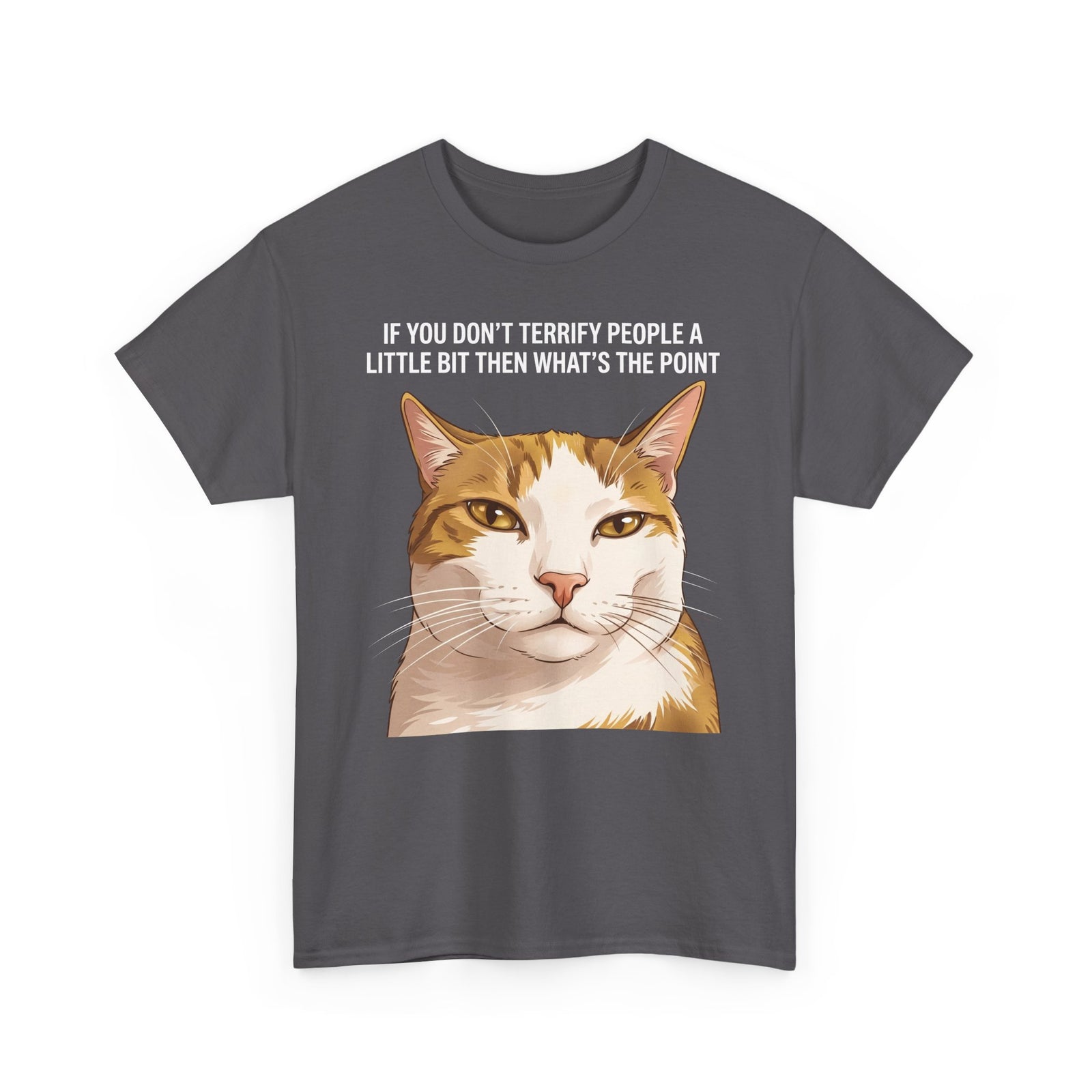 If You Don't Terrify People A Little Bit T-Shirt — Funny Sarcastic Orange Cat Tee