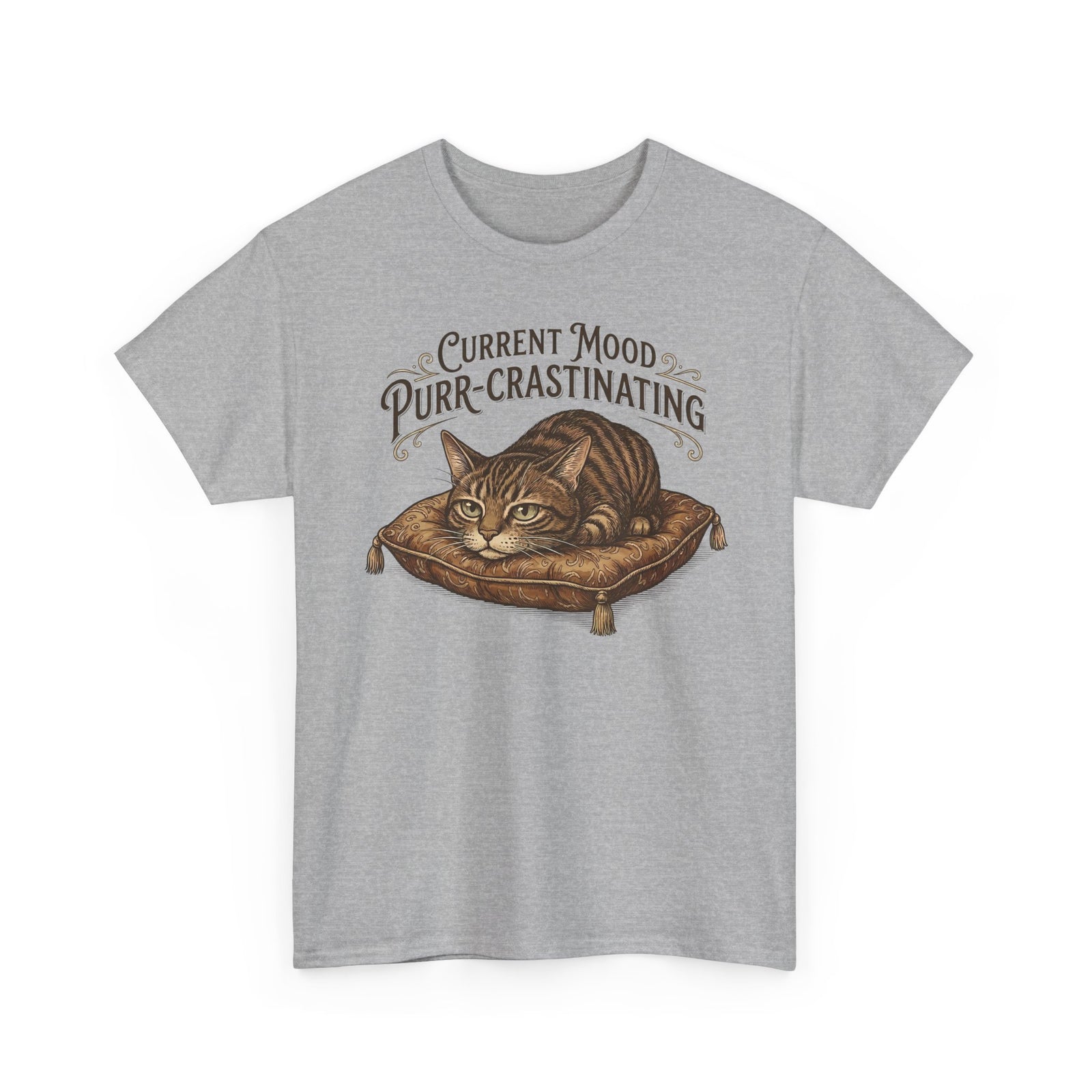 Current Mood: Purr-Crastinating Cat T-Shirt