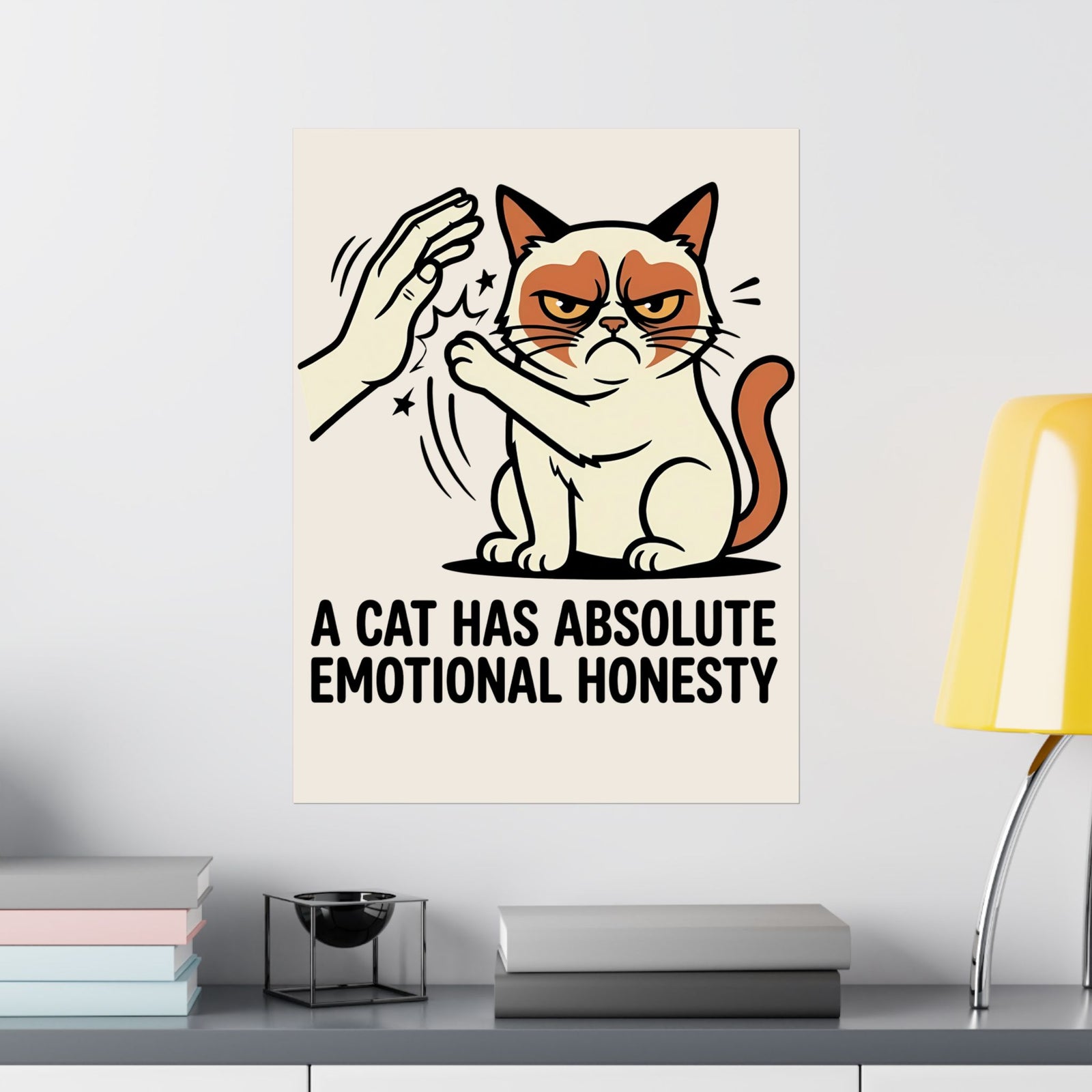 Funny Angry Cat Slap Poster