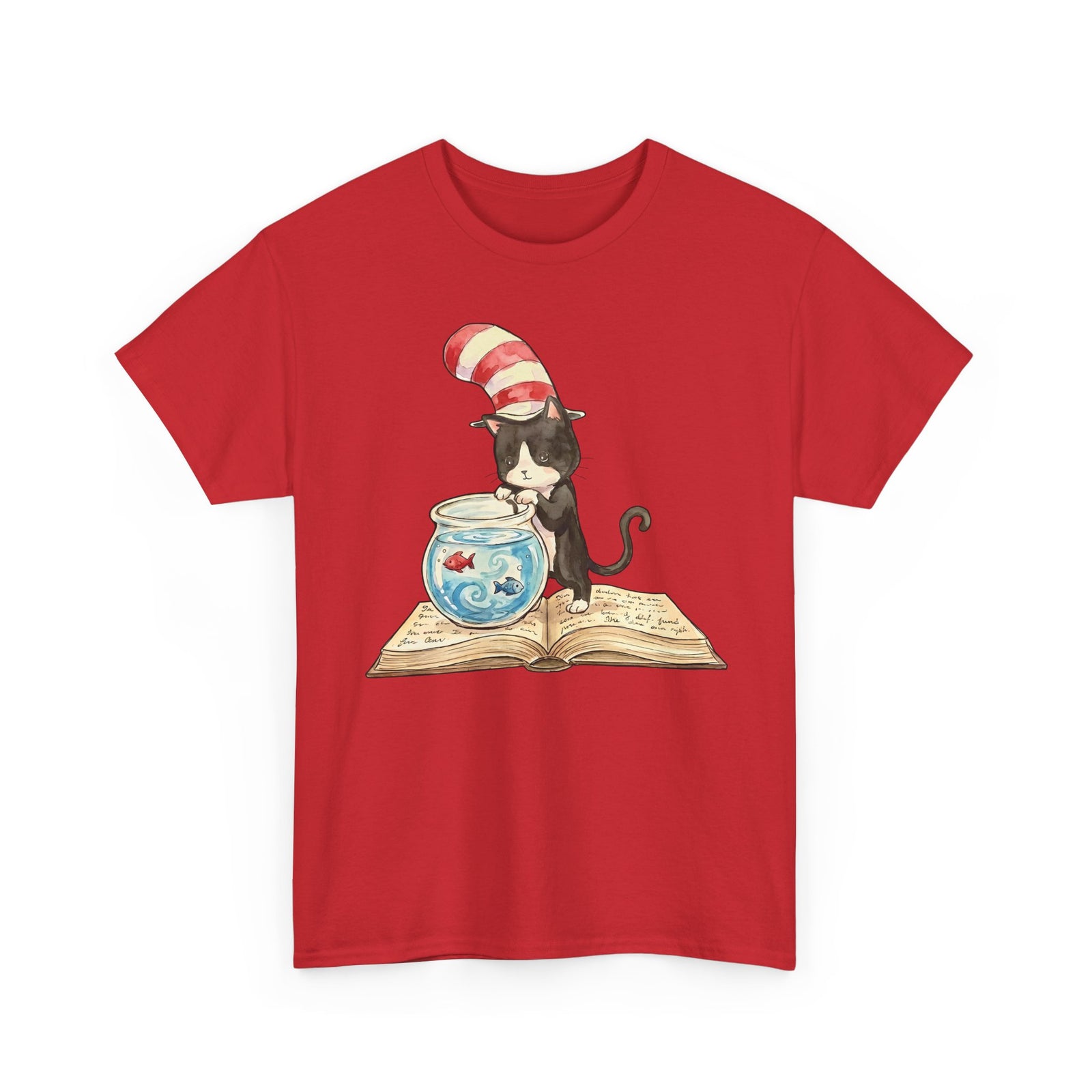 Tuxedo Cat 'Red Fish Blue Fish' T-Shirt