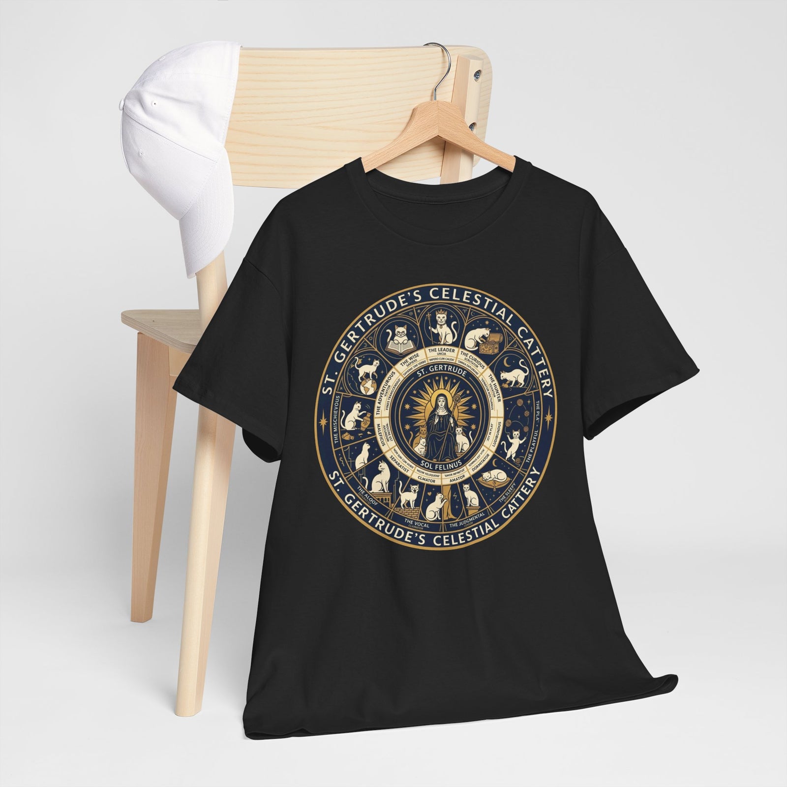 Saint Gertrude Gothic Cat Zodiac T-Shirt