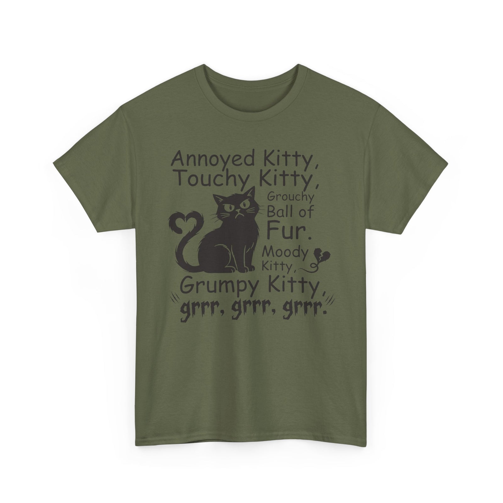 Grouchy Ball of Fur T-Shirt — Annoyed Kitty, Touchy Kitty Graphic Tee