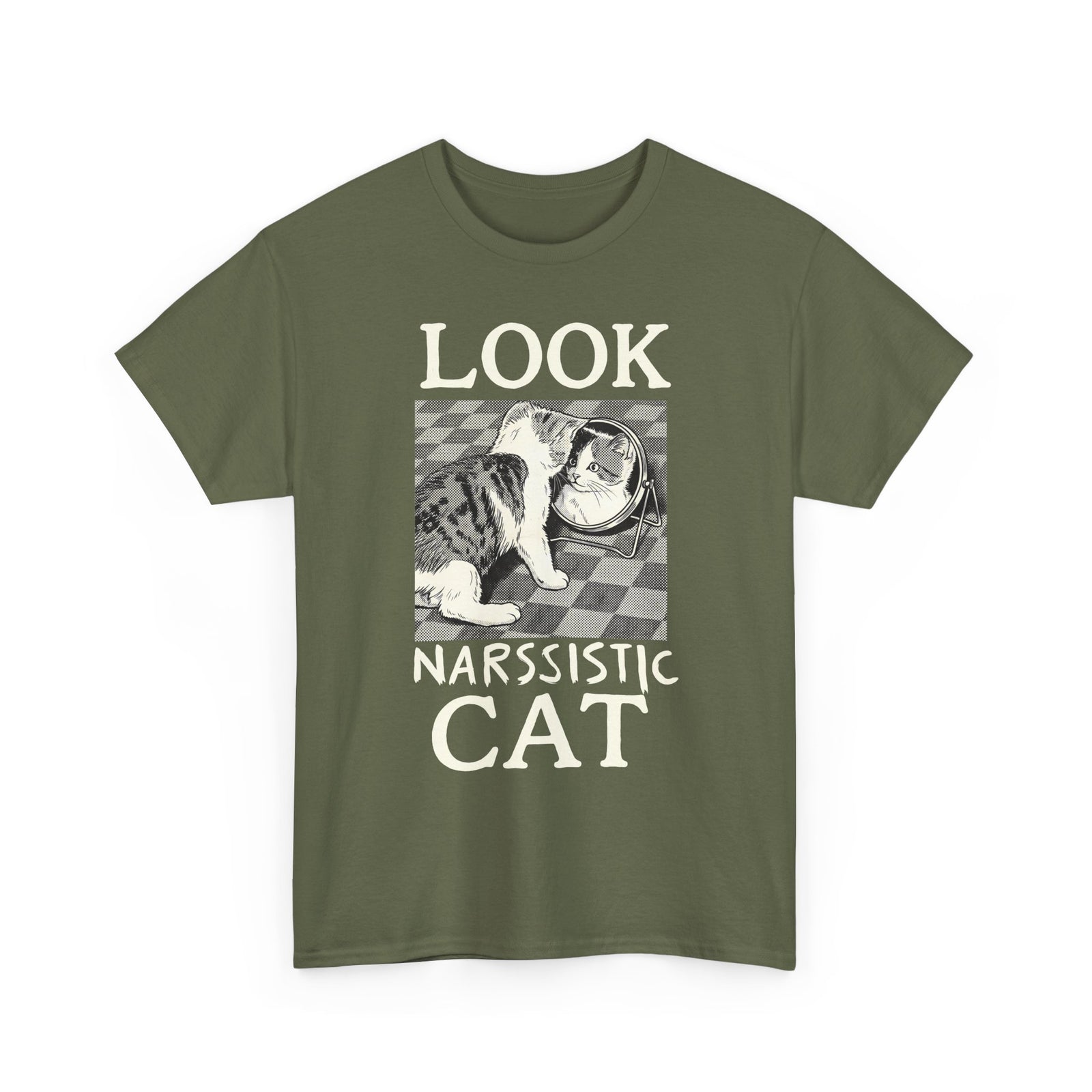 Look Narssistic Cat T-Shirt — Funny Mirror Reflection Tabby Tee