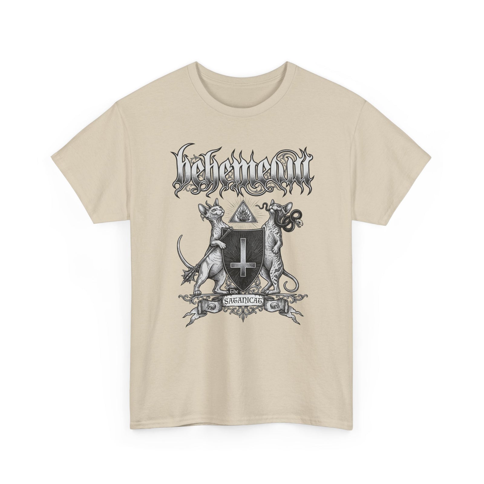 Satanicat Behemeow T-Shirt — Gothic Cat Graphic Tee