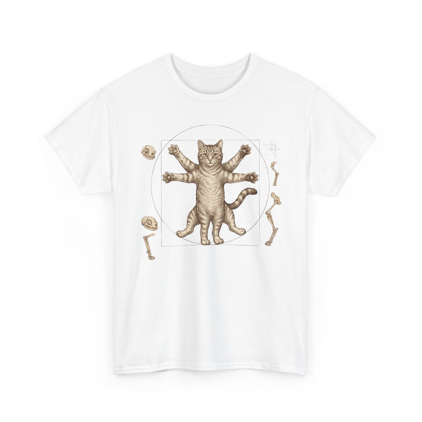 Vitruvian Cat T-Shirt — Anatomical Cat Art Tee