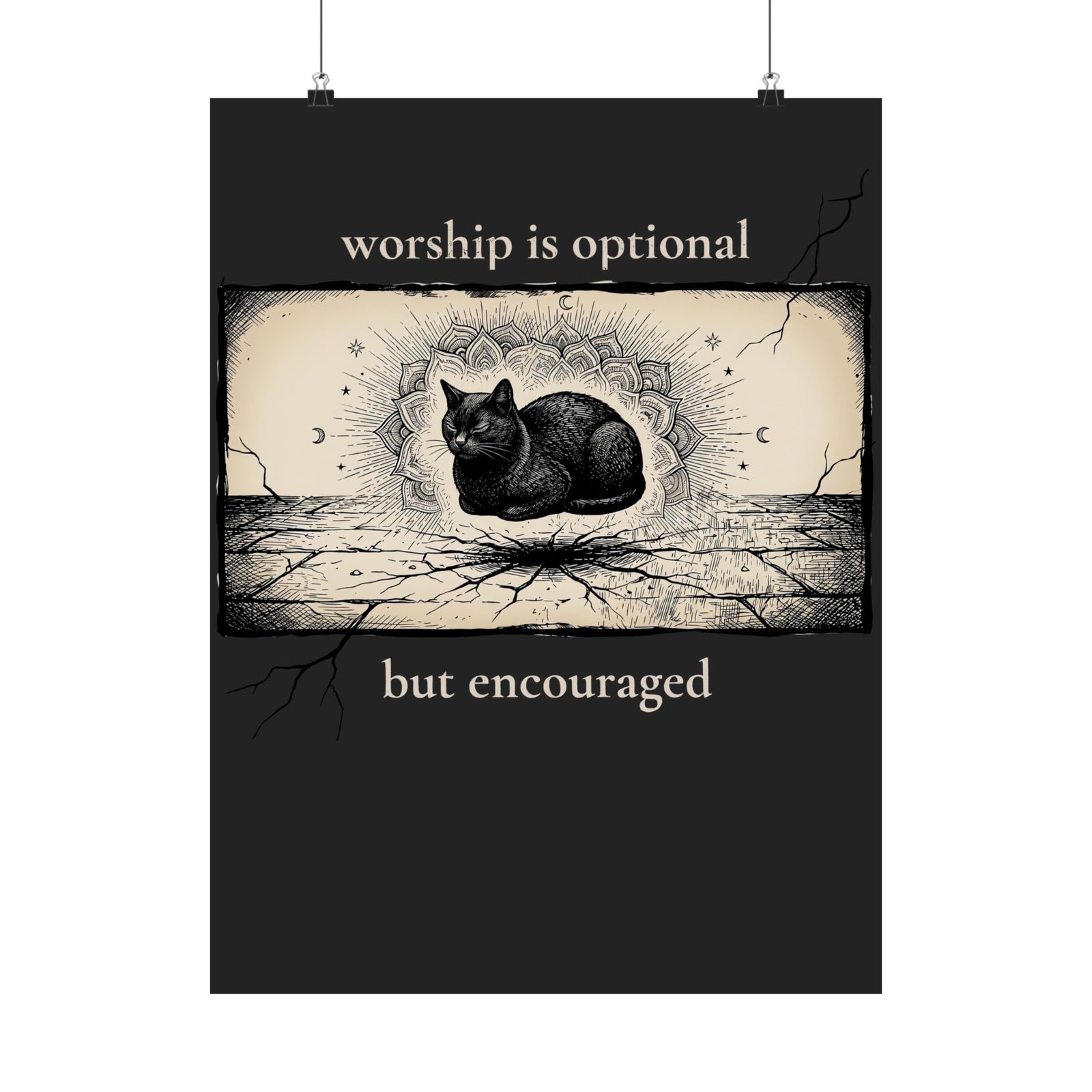 Worship Is Optional But Encouraged Cat Poster