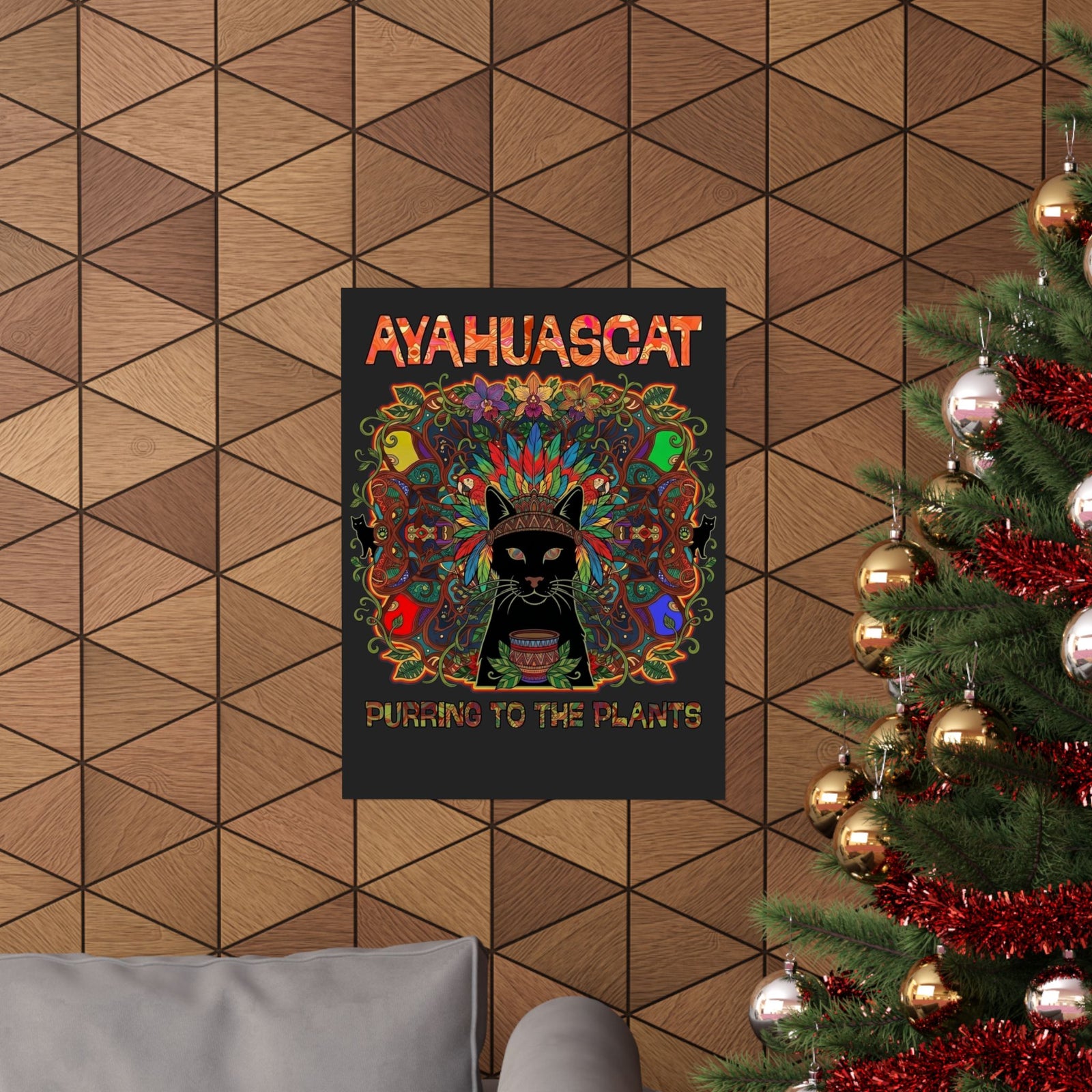 Ayahuascat Poster — Psychedelic Cat Poster