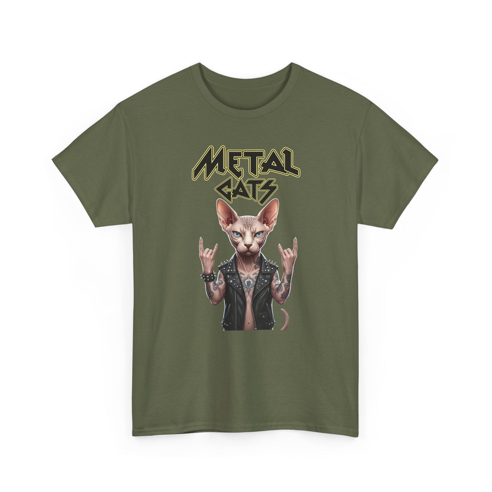 Metal Cats T-Shirt — Heavy Metal Cat Graphic Tee
