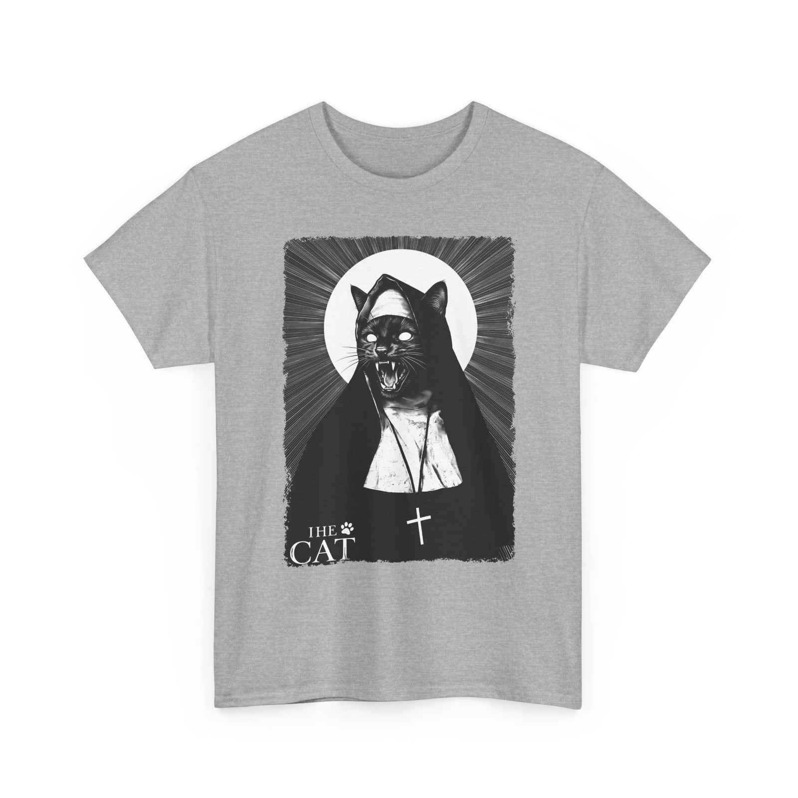 The Cat Horror Movie Parody T-Shirt — Creepy Nun Black Cat Tee