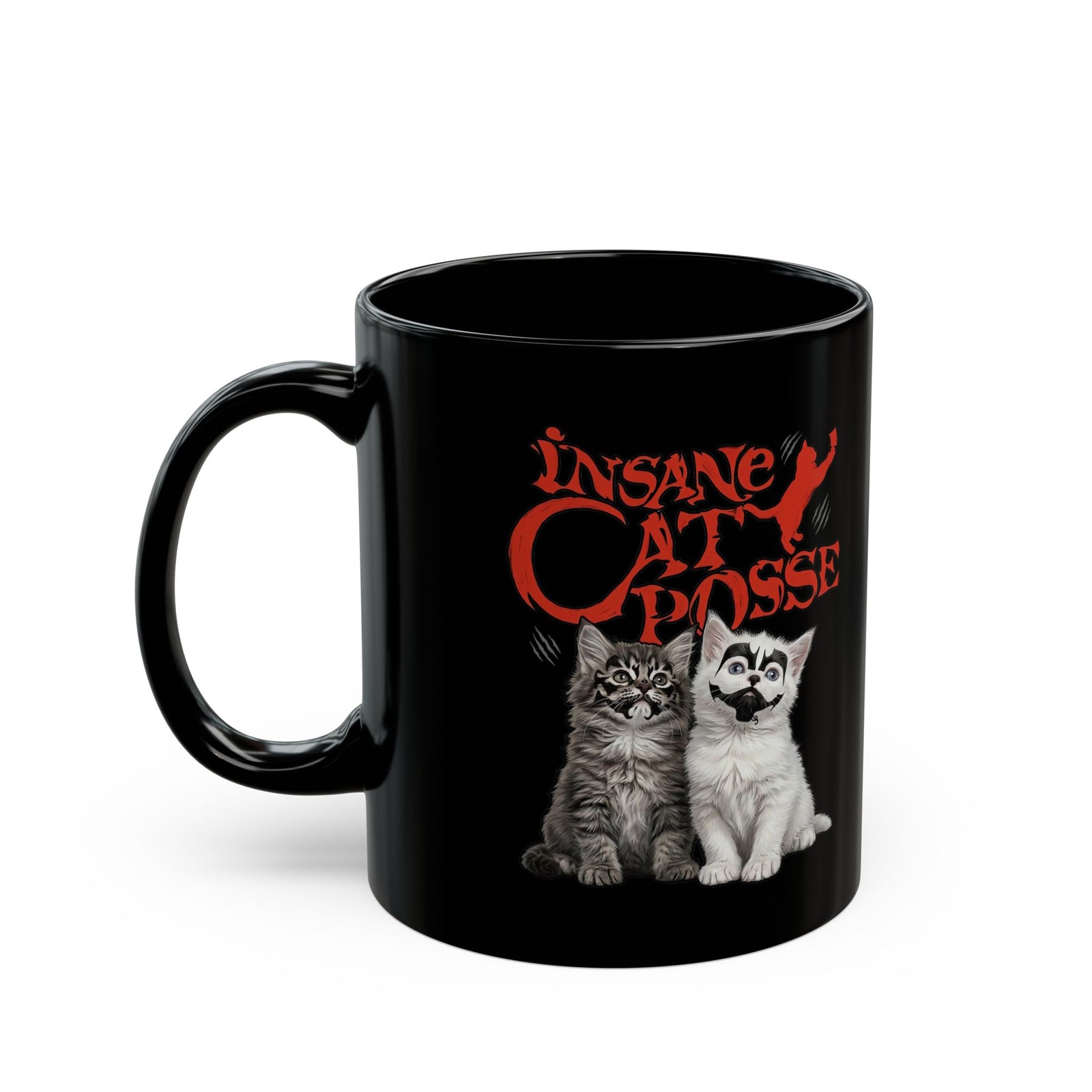 Insane Cat Posse Black Mug